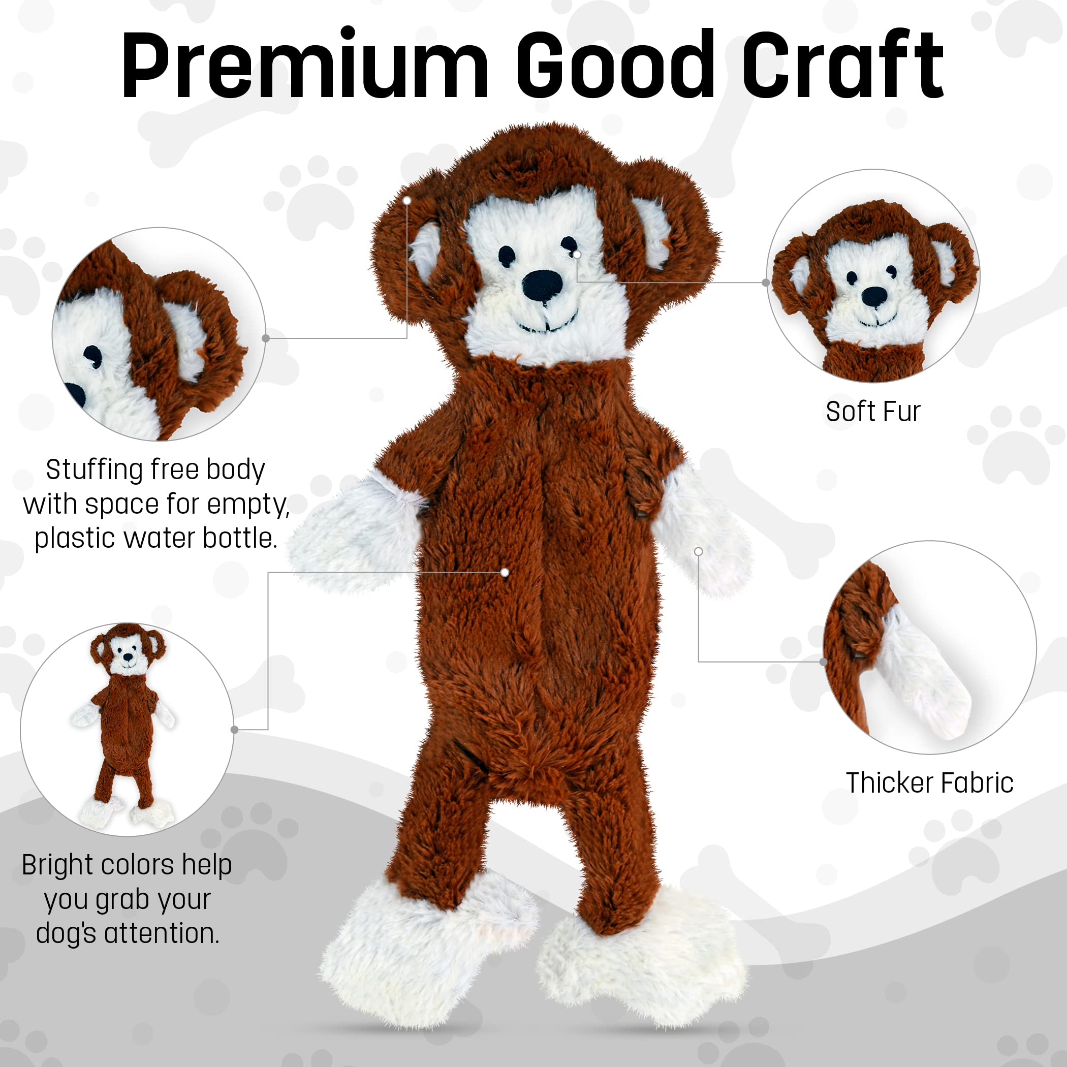 Fga Marketplace Duck-Monkey Flat No Stuffing No Squeak Plush Dog Toy, Funny Style Will Entertain Your Pet For Hours, Recommended