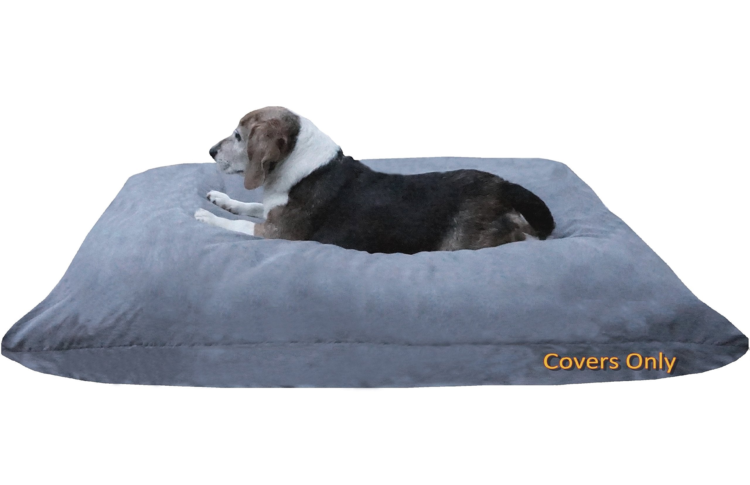 Do It Yourself Diy Pet Bed Pillow Duvet Suede Cover + Waterproof Internal Case For Dog/Cat At Medium 36'X29' Gray Color - Covers Only