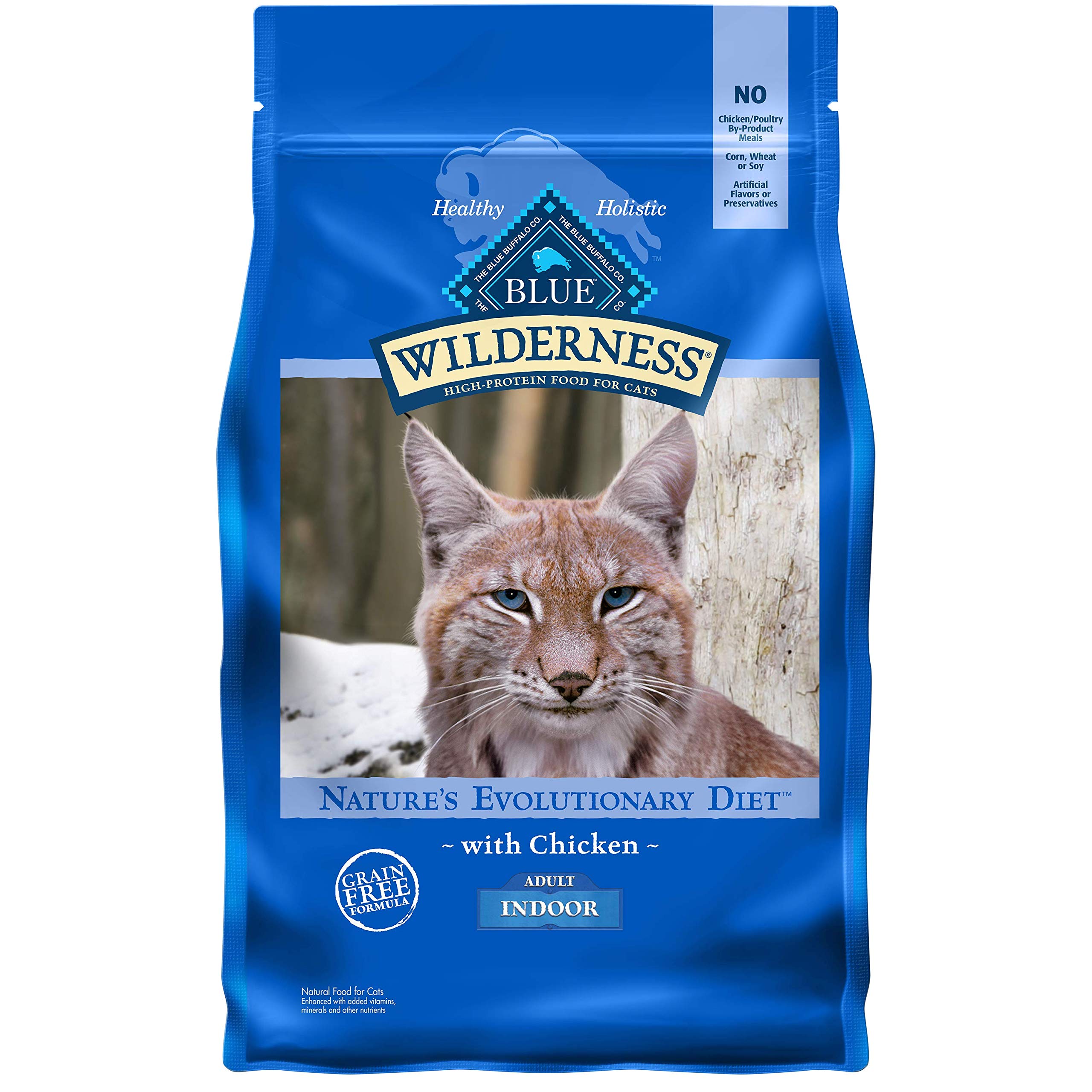 Blue Buffalo Wilderness Natures Evolutionary Diet High-Protein, Grain-Free Natural Dry Food for Adult Cats, Chicken, 2-lb. Bag