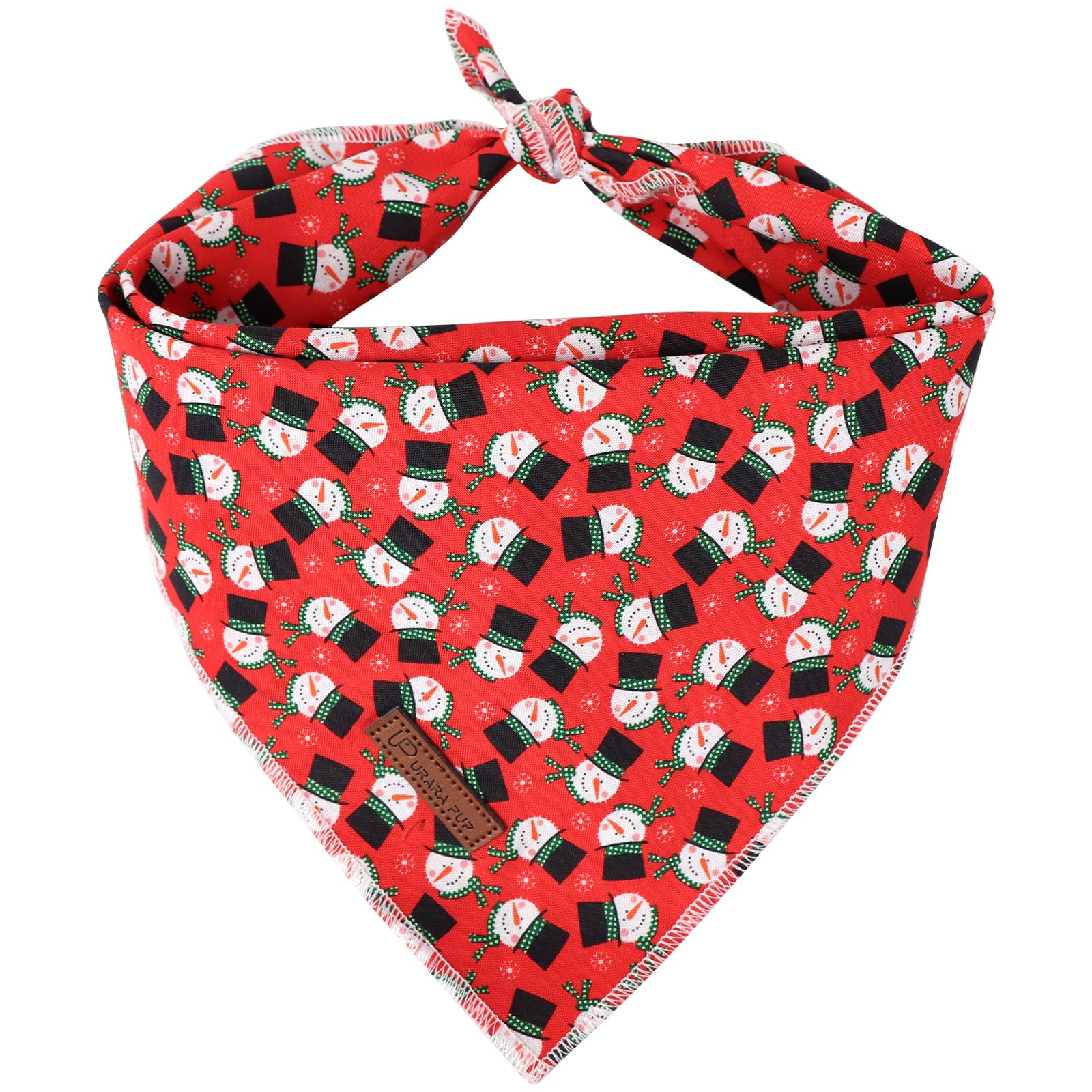Up Urara Pup Christmas Dog Bandana, Christmas Tree Triangle Bid Scarf For Small Medium Dogs, Red Cotton Pet Kerchief,Cute Winter