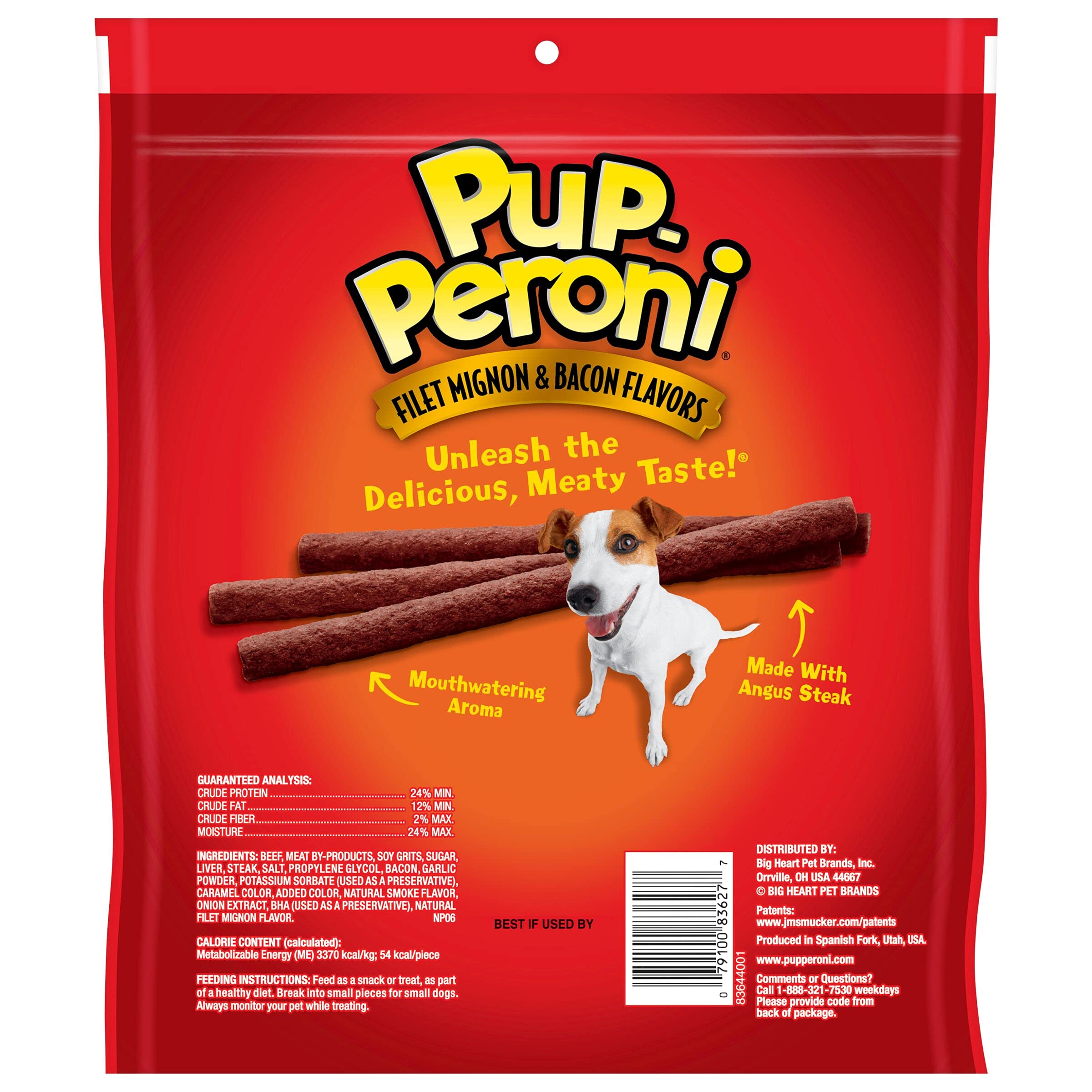 Pup-Peroni Dog Treats, Filet Mignon & Bacon Flavors, 22.5 Ounce, Made with Real Steak