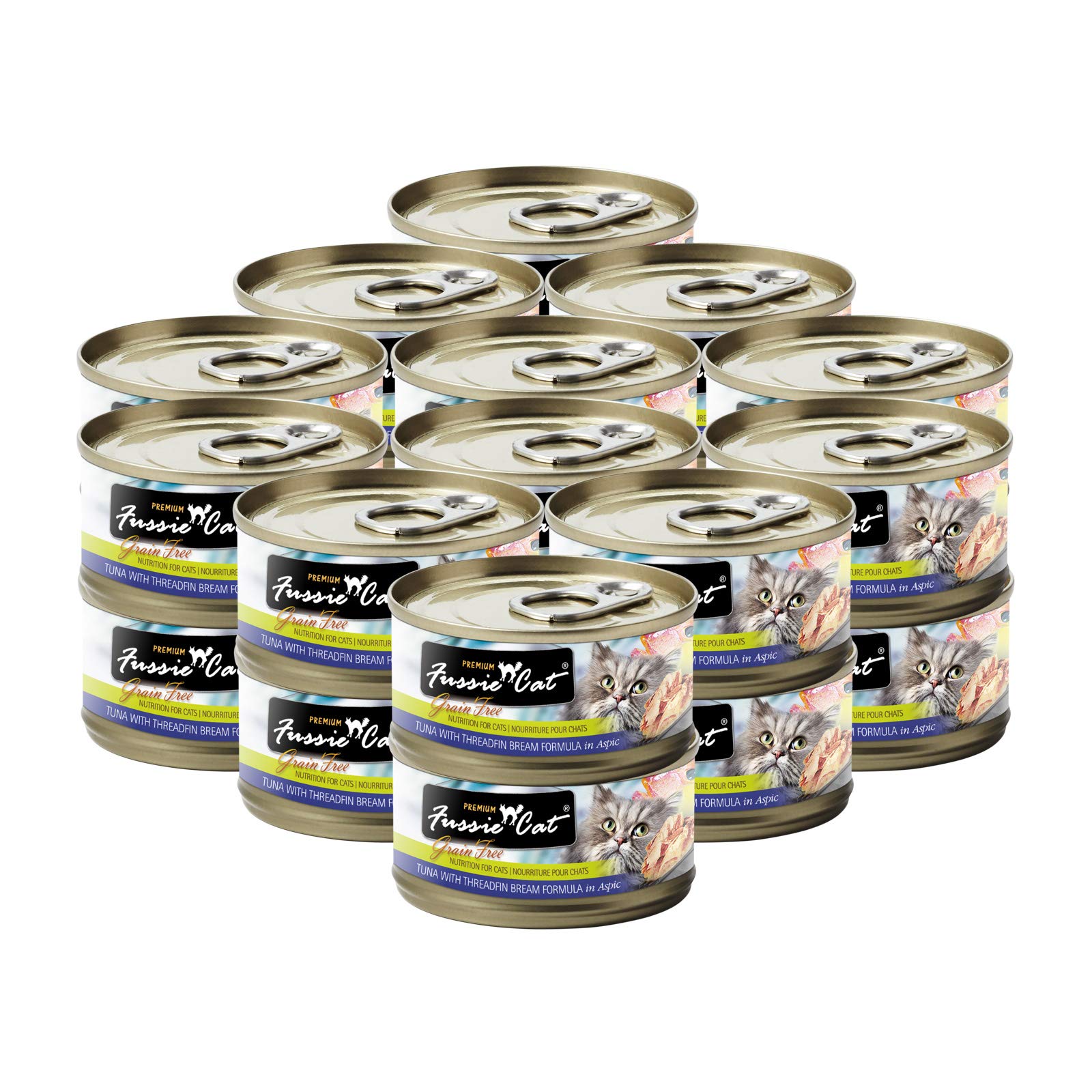Fussie Cat Premium Tuna & Threadfin Bream in Aspic Grain-Free Wet Cat Food 2.82oz, case of 24