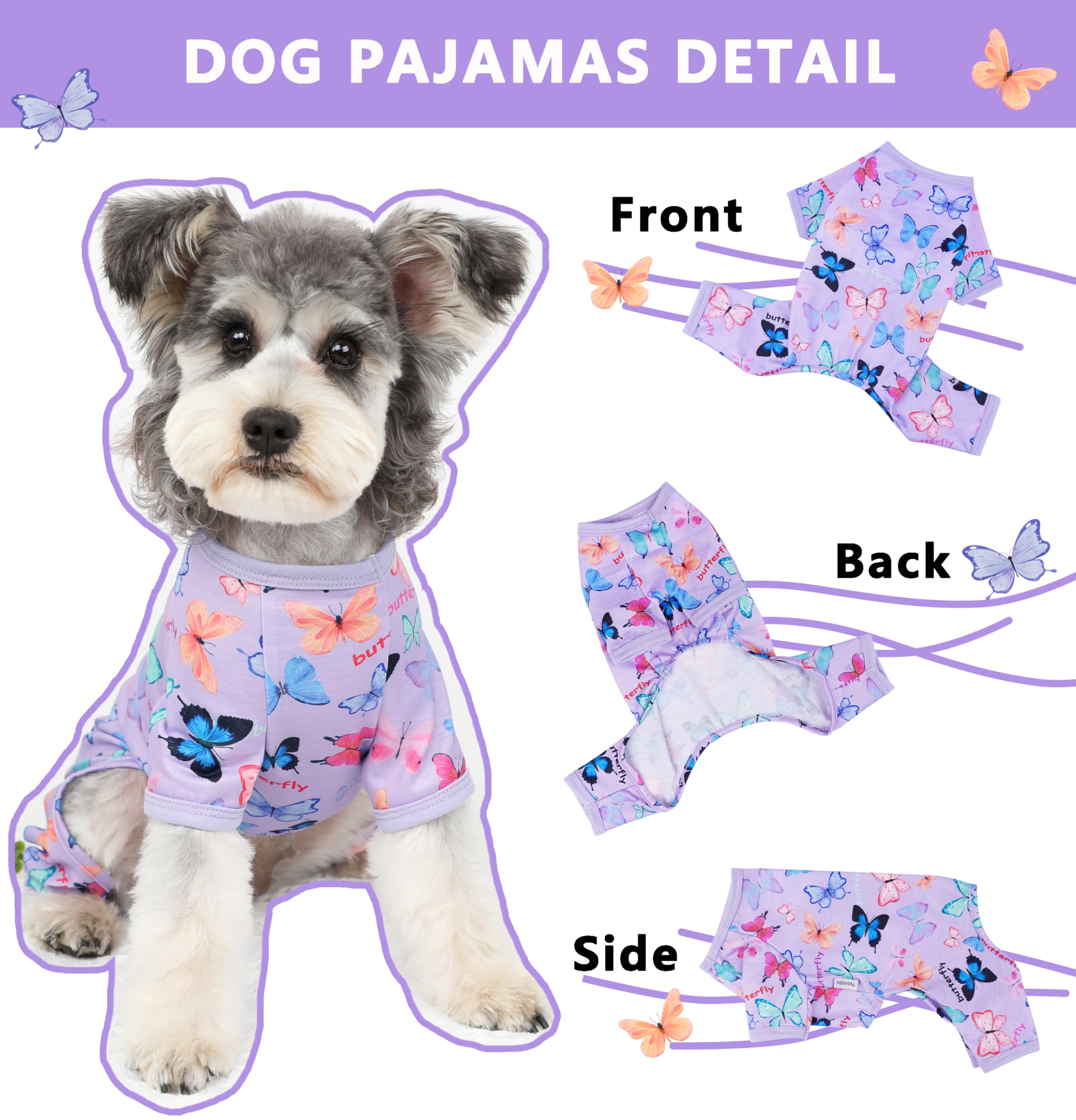 Dog Pajamas Spring Summer Dog Clothes For Small Medium Dogs Girl Boy Cute Soft Puppy Pjs Clothes Doggie Onesies Cat Pet Outfit(B