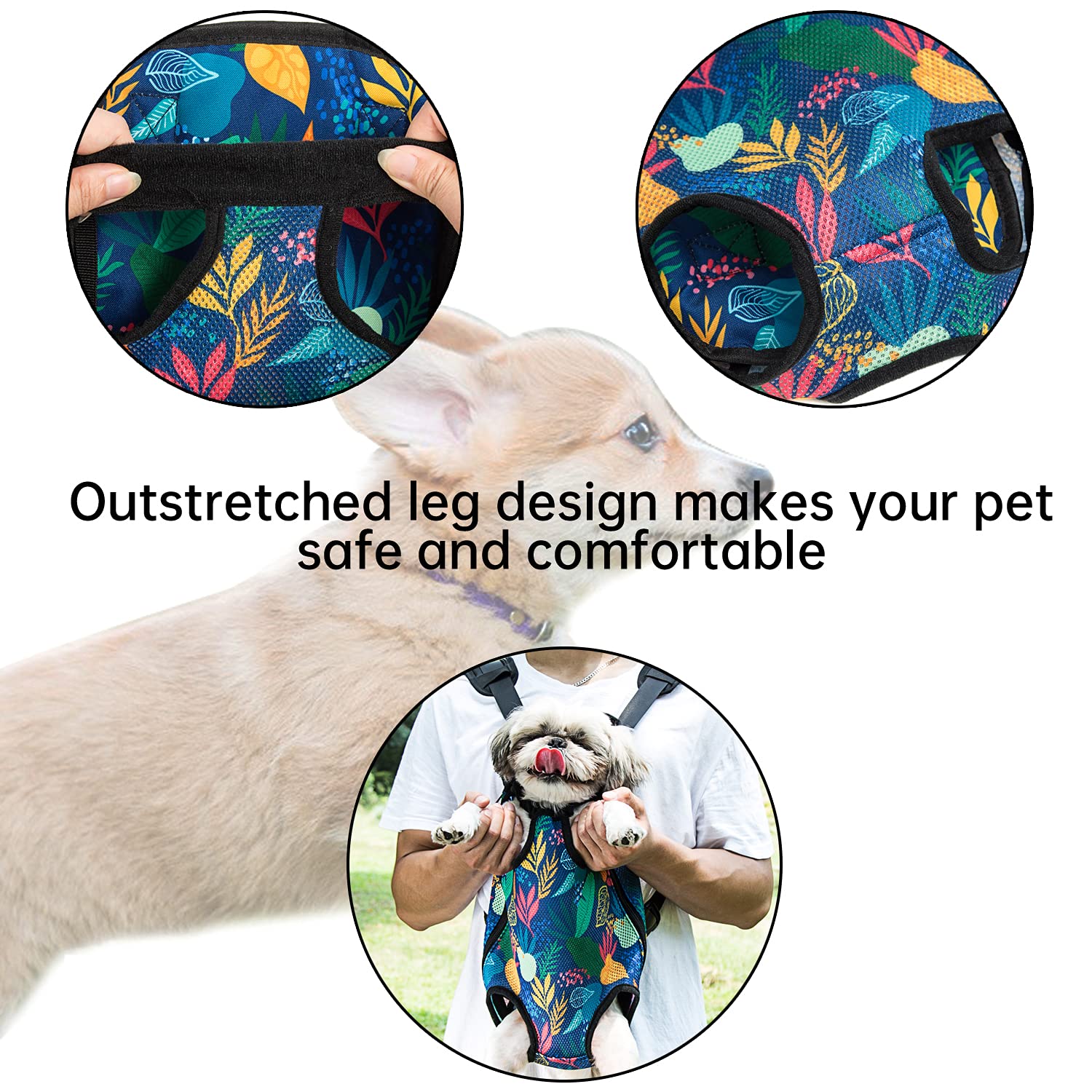 Pet Dog Carrier Backpack Legs Out Adjustable Pet Front Cat Backpack Carrier Travel Bag for Traveling Hiking Camping for Small Me