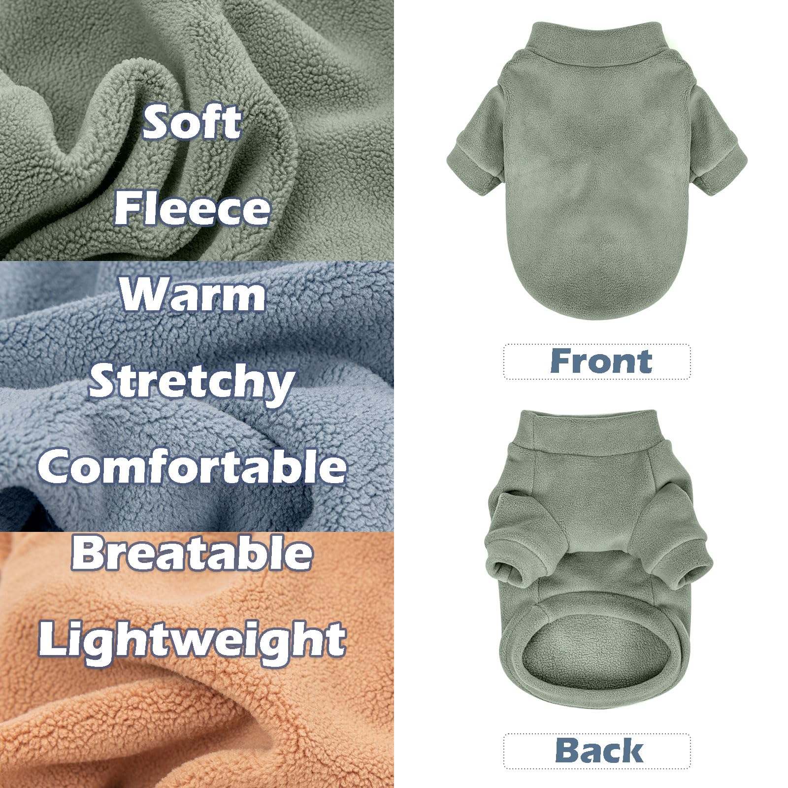 Gyalaperi Dog Sweater, 3 Pack Dog Sweaters For Small Dogs Girl Boy, Ultra Soft Warm Puppy Clothes Dog Coat For Winter (Lt Blue+O