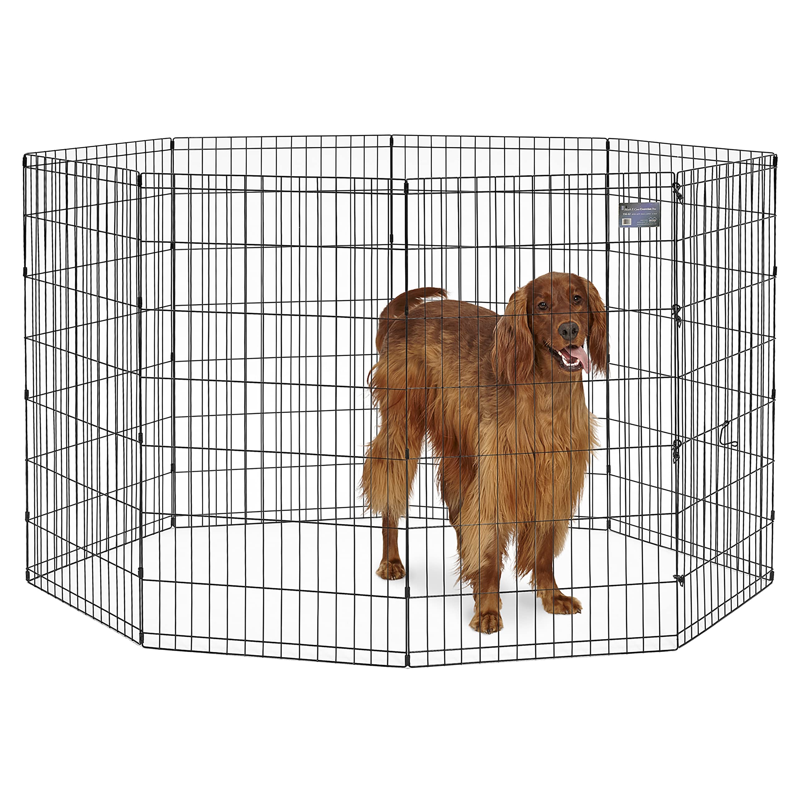 Midwest Homes For Pets Dog Exercise Pen & Playpen, 24'' W X 42'' H, No Door, Black