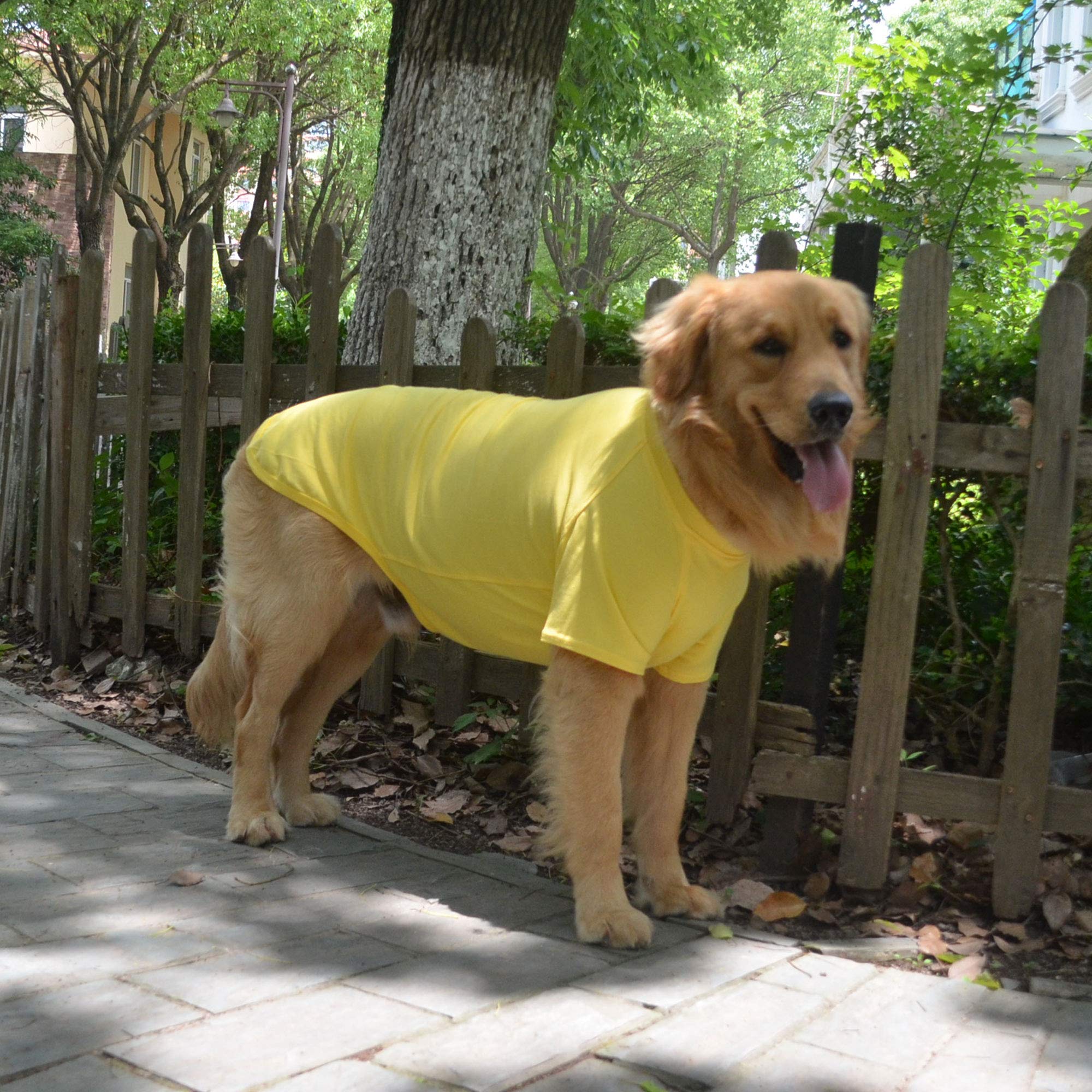 Lovelonglong 2019 Pet Clothing Dog Costumes Basic Blank T-Shirt Tee Shirts For Large Dogs Yellow Xxxxl