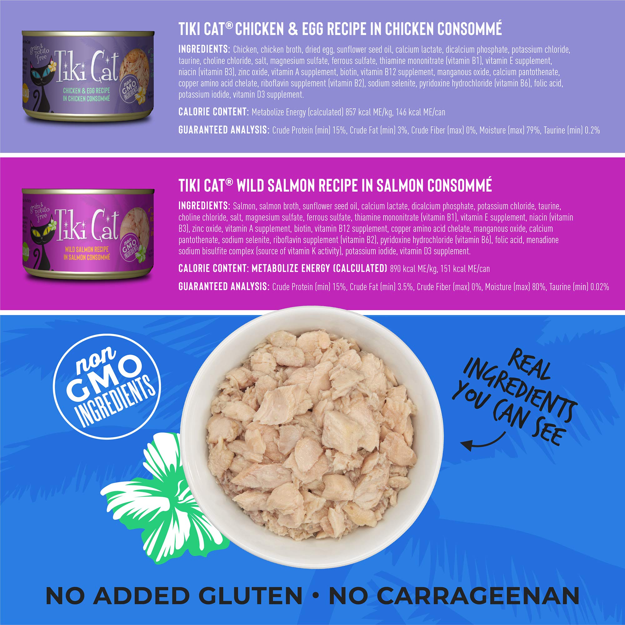 Tiki Cat Luau Variety Pack, Succulent Combinations of Real Shredded Protein in a Rich Flavorful Consumme, Grain-Free Balanced Nu