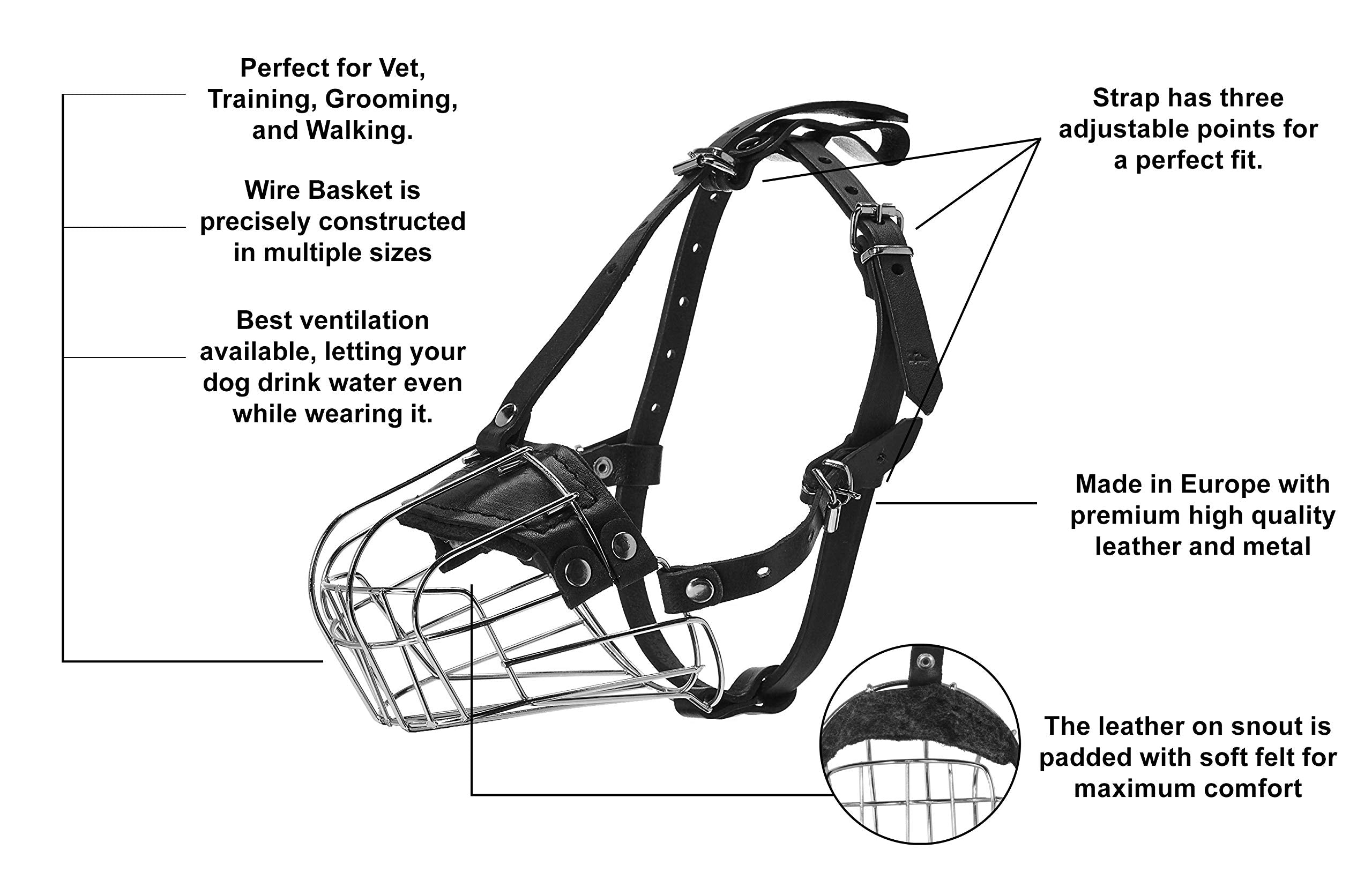 Viper Delta Metal Wire Basket Dog Muzzle (Size B3)