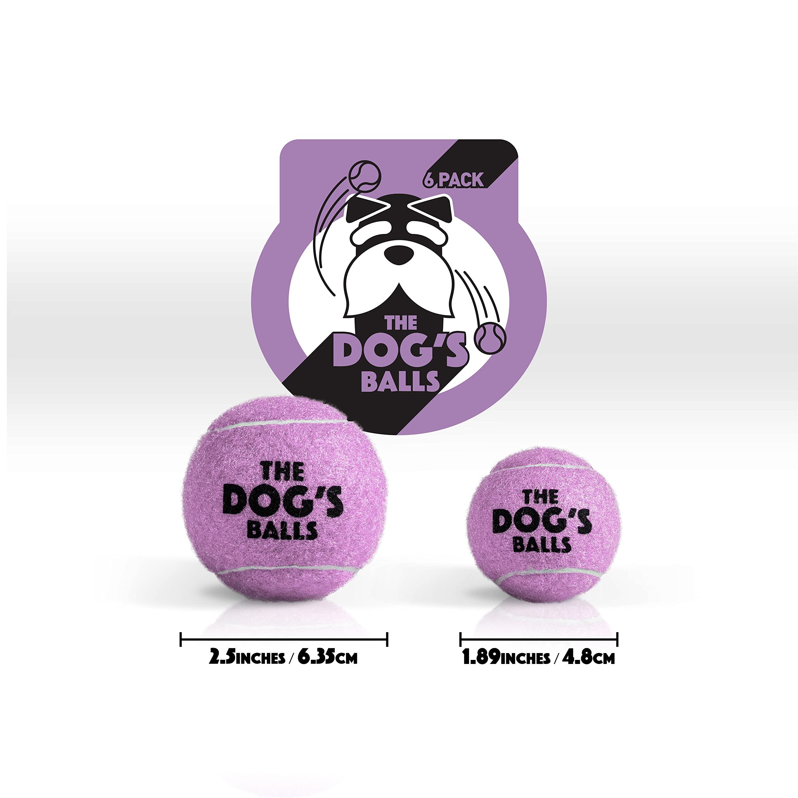 The Little Dog'S Balls, Dog Tennis Balls, 6-Pack Lilac Dog Toy, Strong Dog & Puppy Ball For Training, Play, Exercise & Fetch
