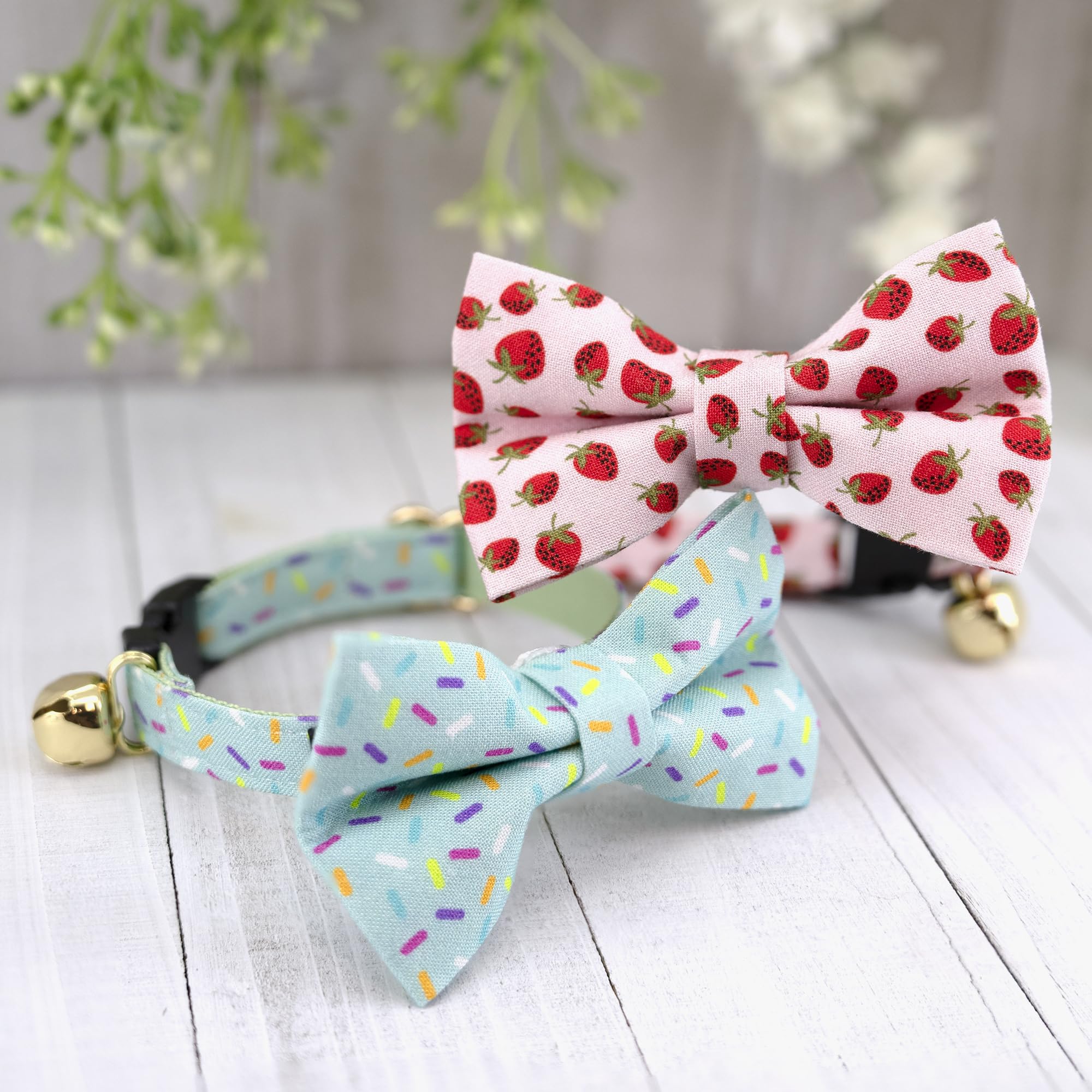 Ultra Joys Boy & Girl Cat Collar Kitten Collar With Bells & Bowtie Birthday Small