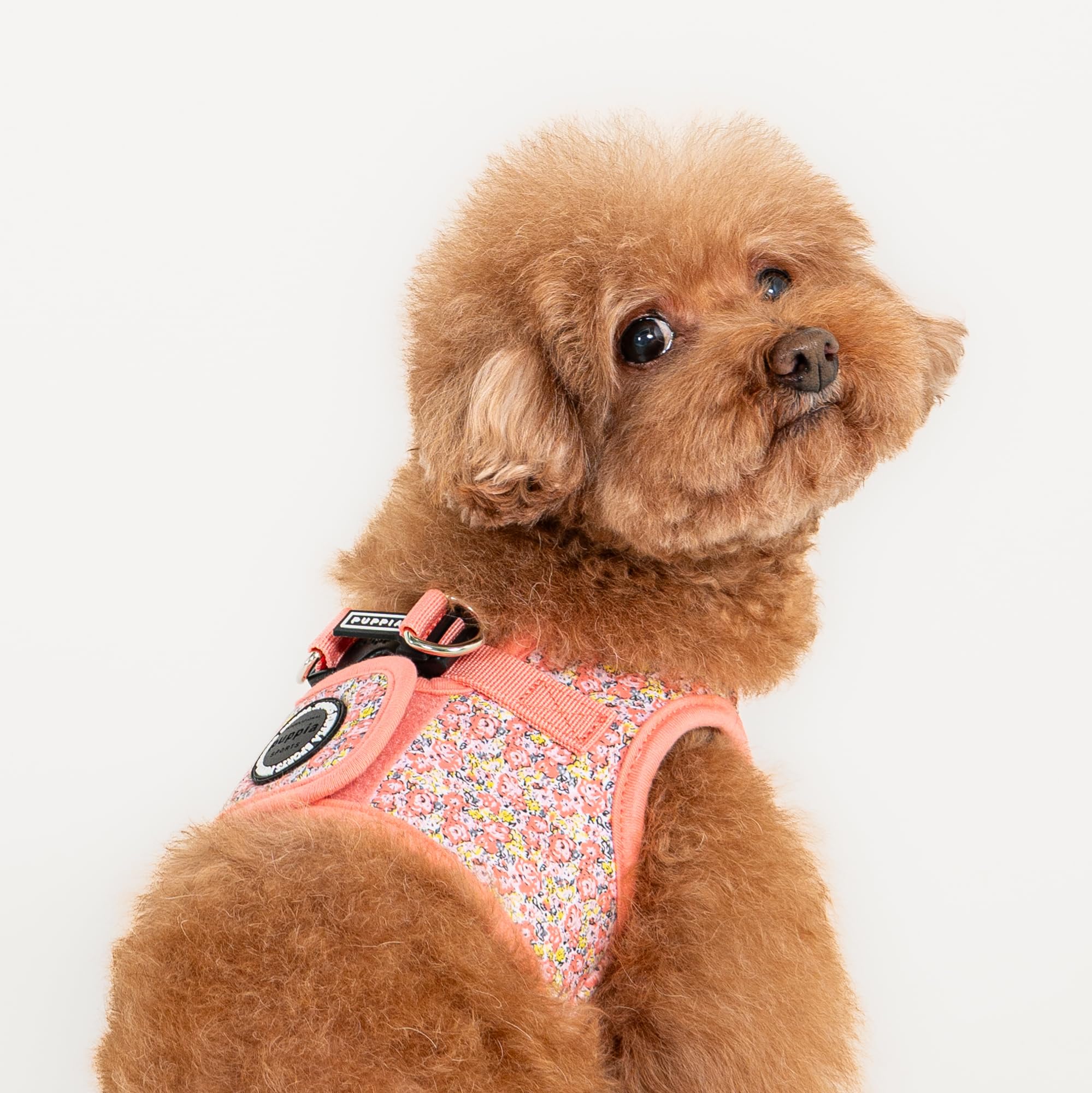 Puppia Kealoha Dog Vest Harness B (Step-In) Fashionable Flower Pattern Spring Summer Harness For Small And Medium Dogs, Pink, Sm