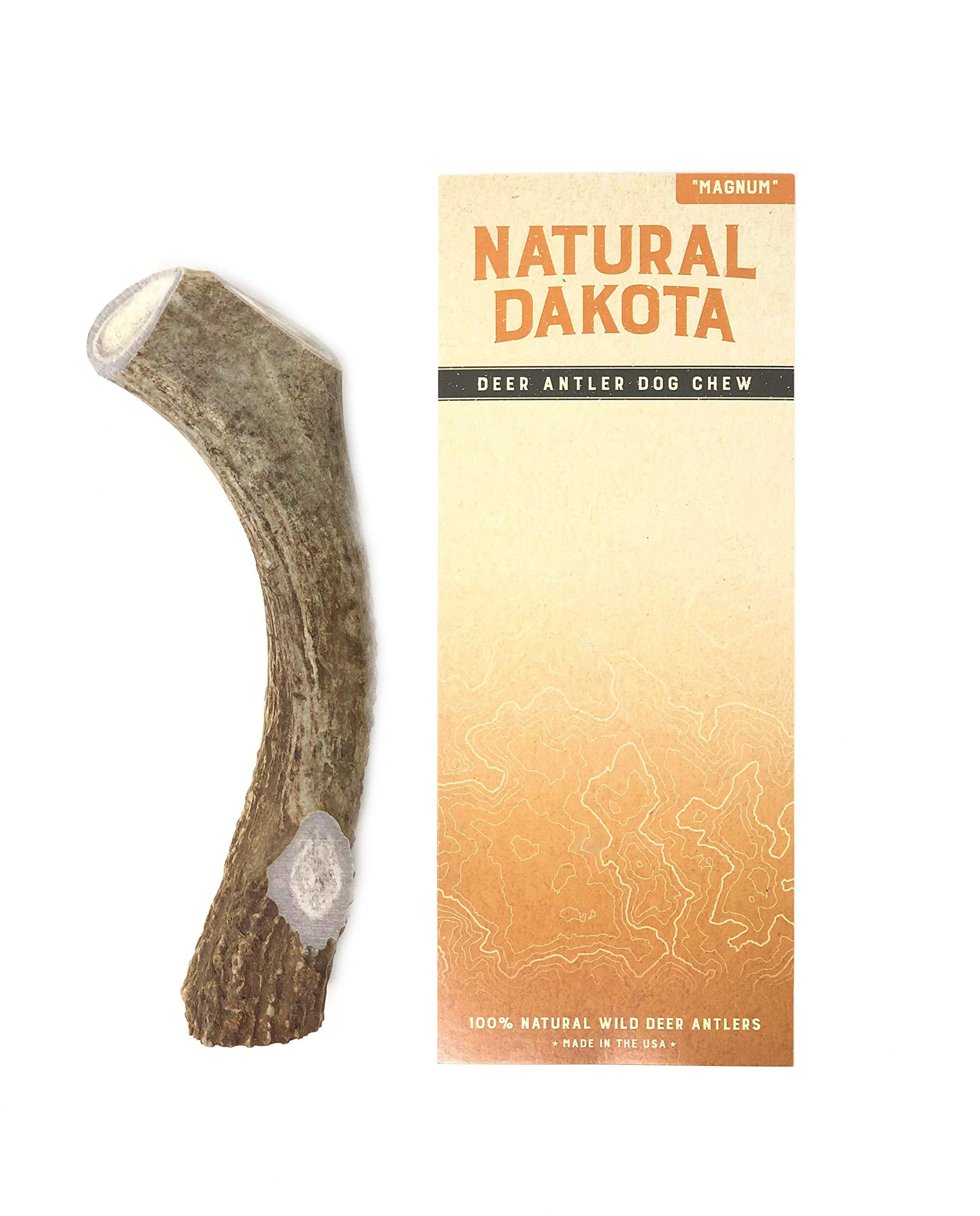 Natural Dakota Premium Deer Antler Chew Toys (X-Large) Magnum