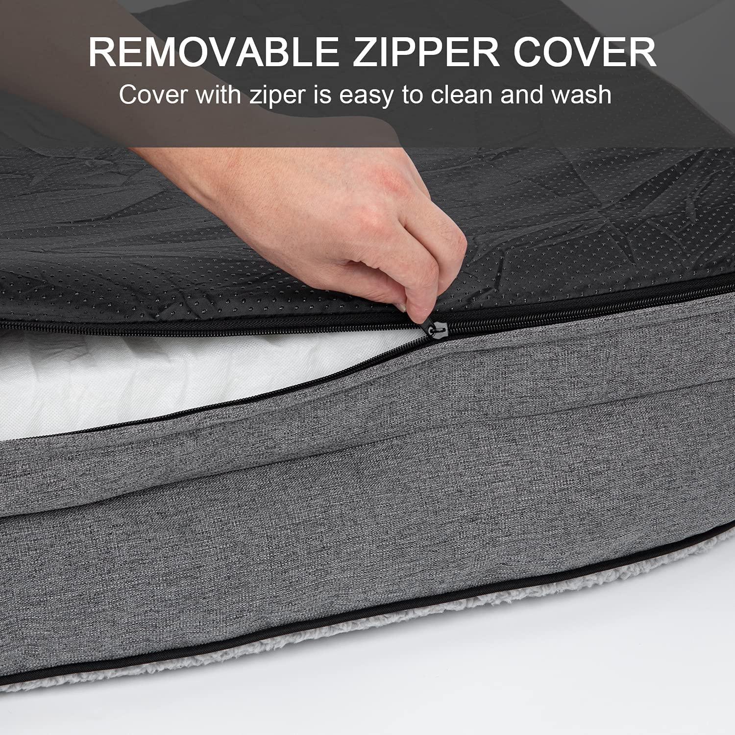 Dogbaby Dog Bed For Small Dogs, Washable Pet Sofa Bolster Bed With Removable Cover & Orthopedic Foam, 28?Large Dog Beds For Dogs Under 30 Lbs