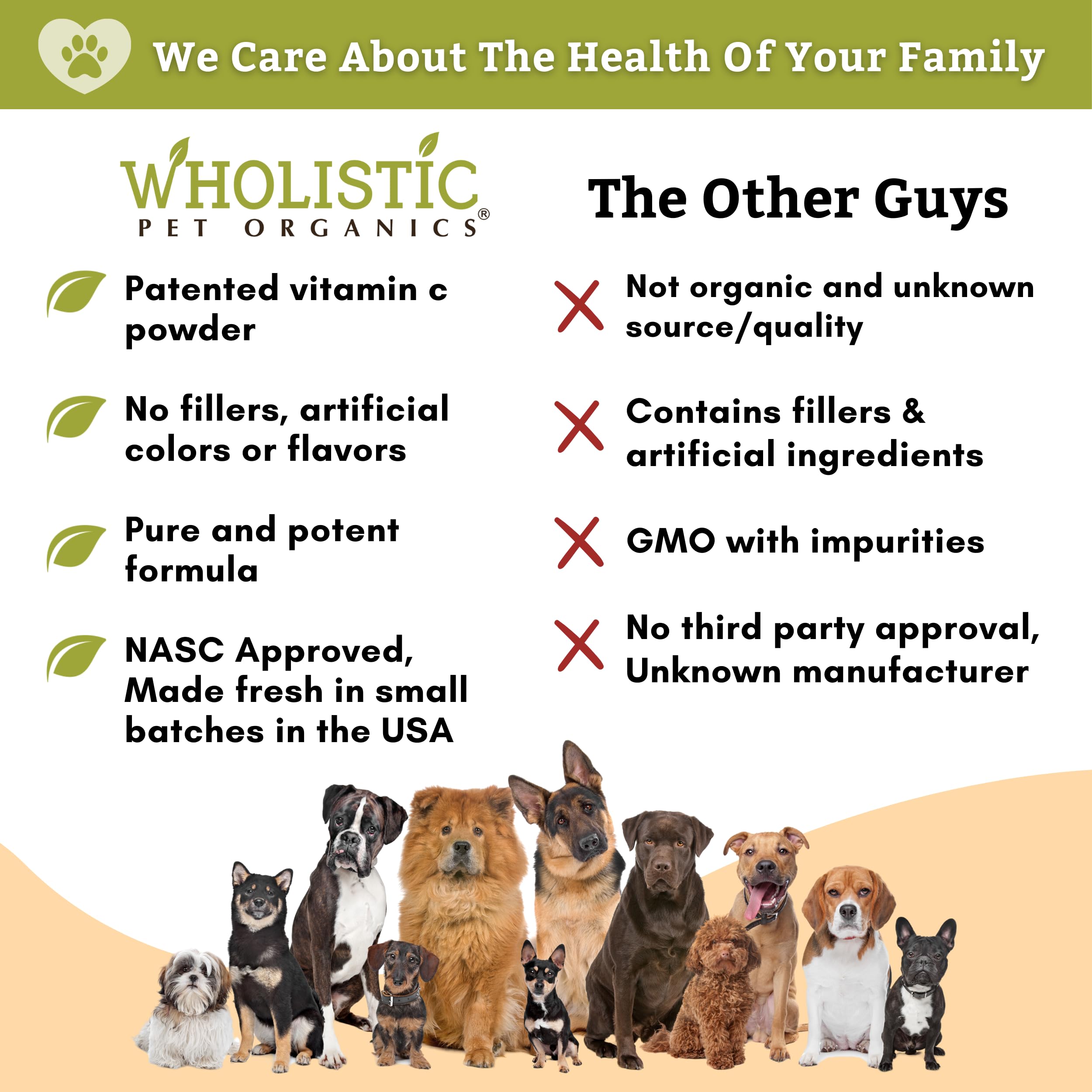 Wholistic Pet Organics Allergy Immune Boost: Vitamin C for Dogs - 2 Oz - Dog Itch Relief - Immune Support Supplement for Dog All