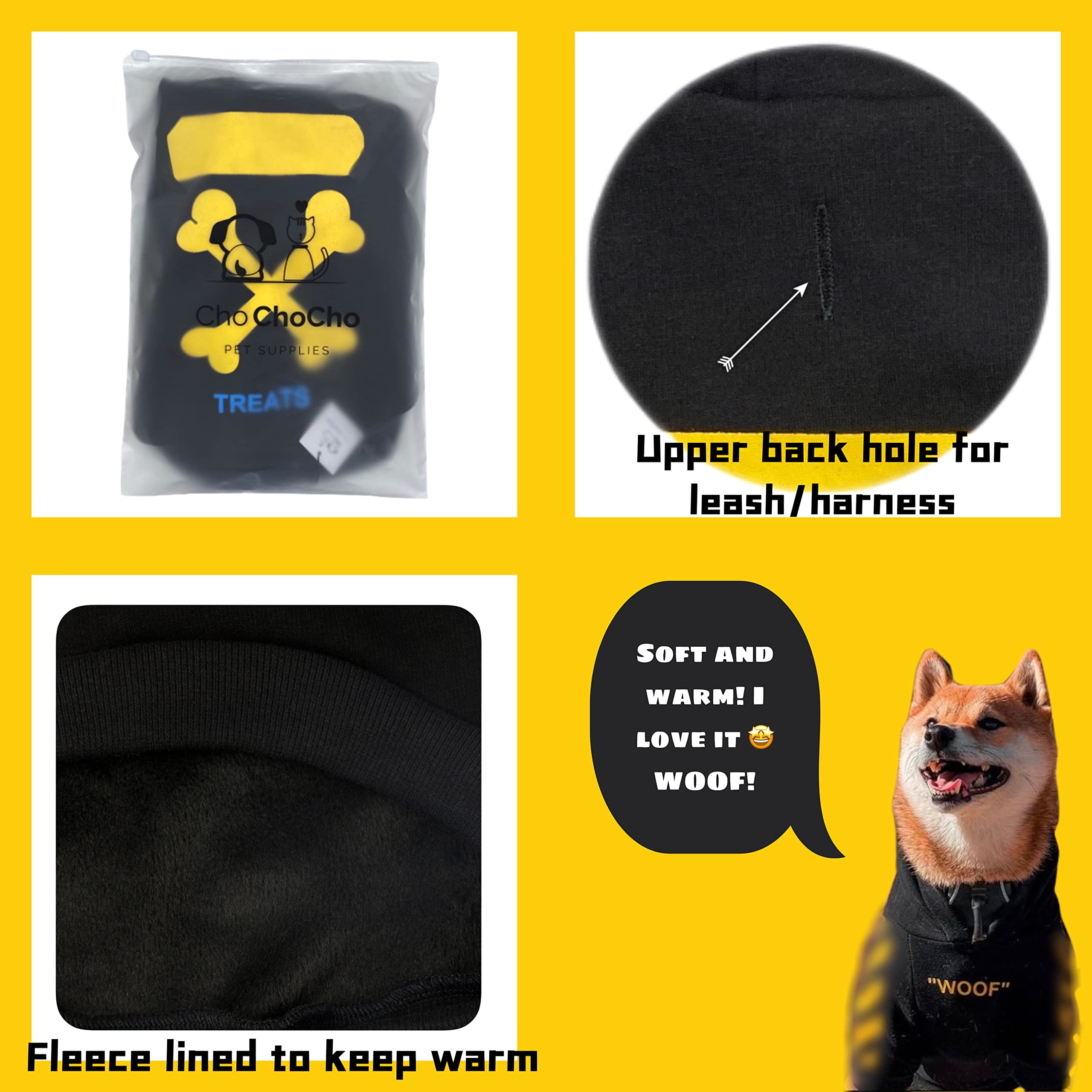 Chochocho Stylish Dog Hoodie Dog Clothes Streetwear Cotton Sweatshirt Fashion Outfit For Dogs Cats Puppy Small Medium Large (4Xl