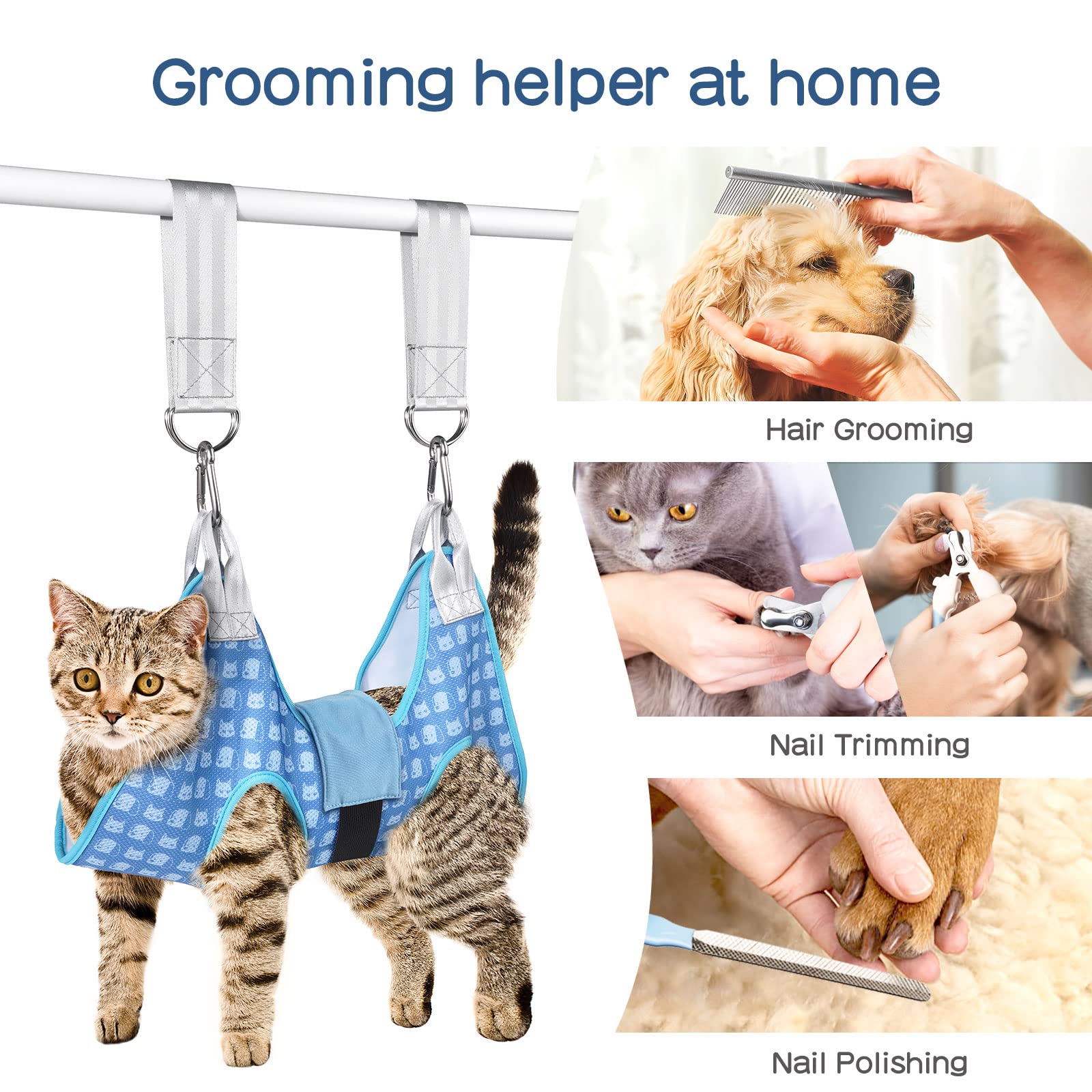 Doggydobby Pet Grooming Hammock For Cats & Dogs, Dog Grooming Hammock Harness, Dog Sling For Nail Clipping/Trimming (X-Small)