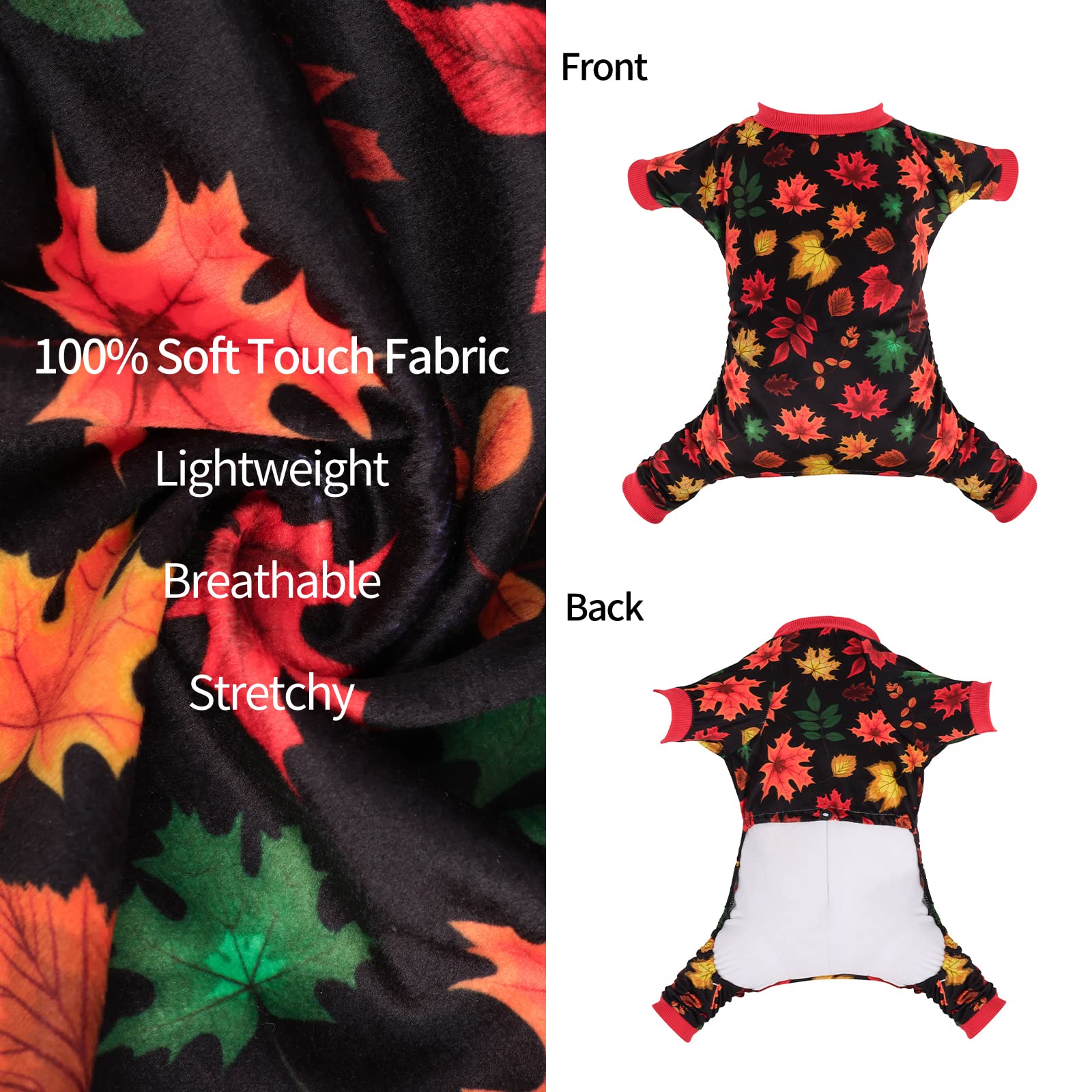 Cutebone Dog Halloween Pajamas Puppy Onesies Christmas Small Dogs Soft Pjs Coat Cat Apparel Comfy Pet Clothes Outfit Doggie Bodysuit P265M