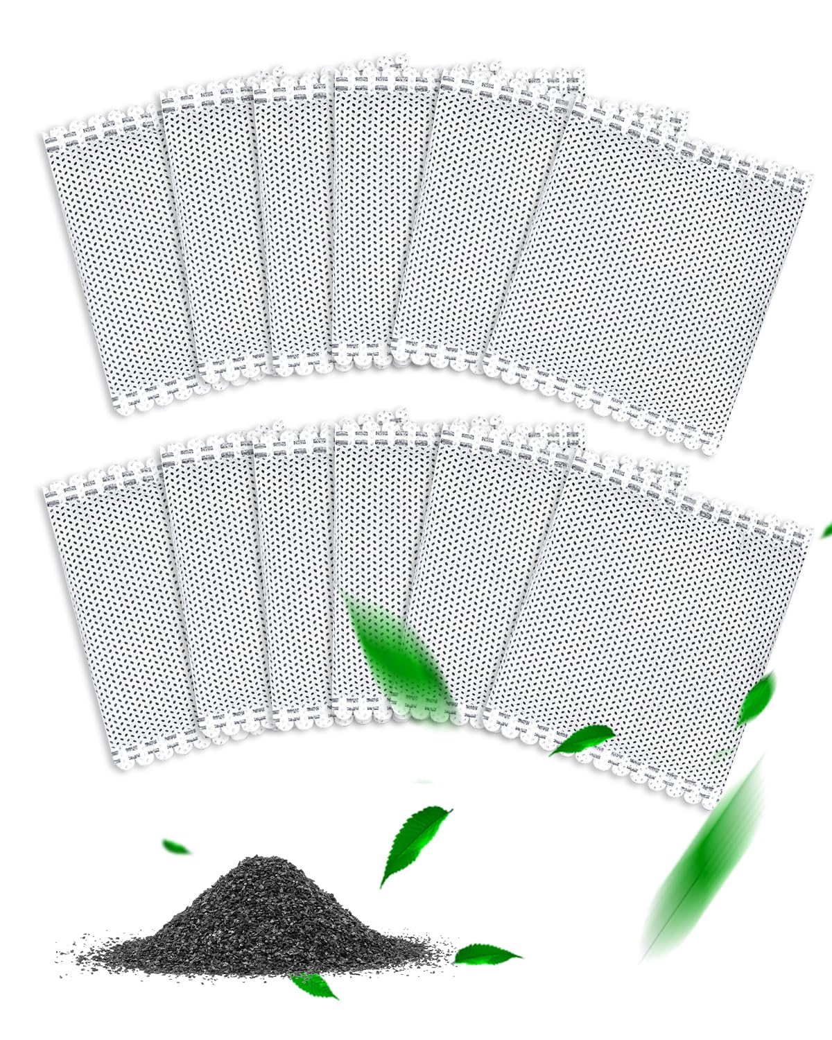 Cunina 12Pcs Activated Charcoal Odor Absorber Compatible With Oksoty Stainless Steel Litter Box Deodorizer, Compatible With Pura