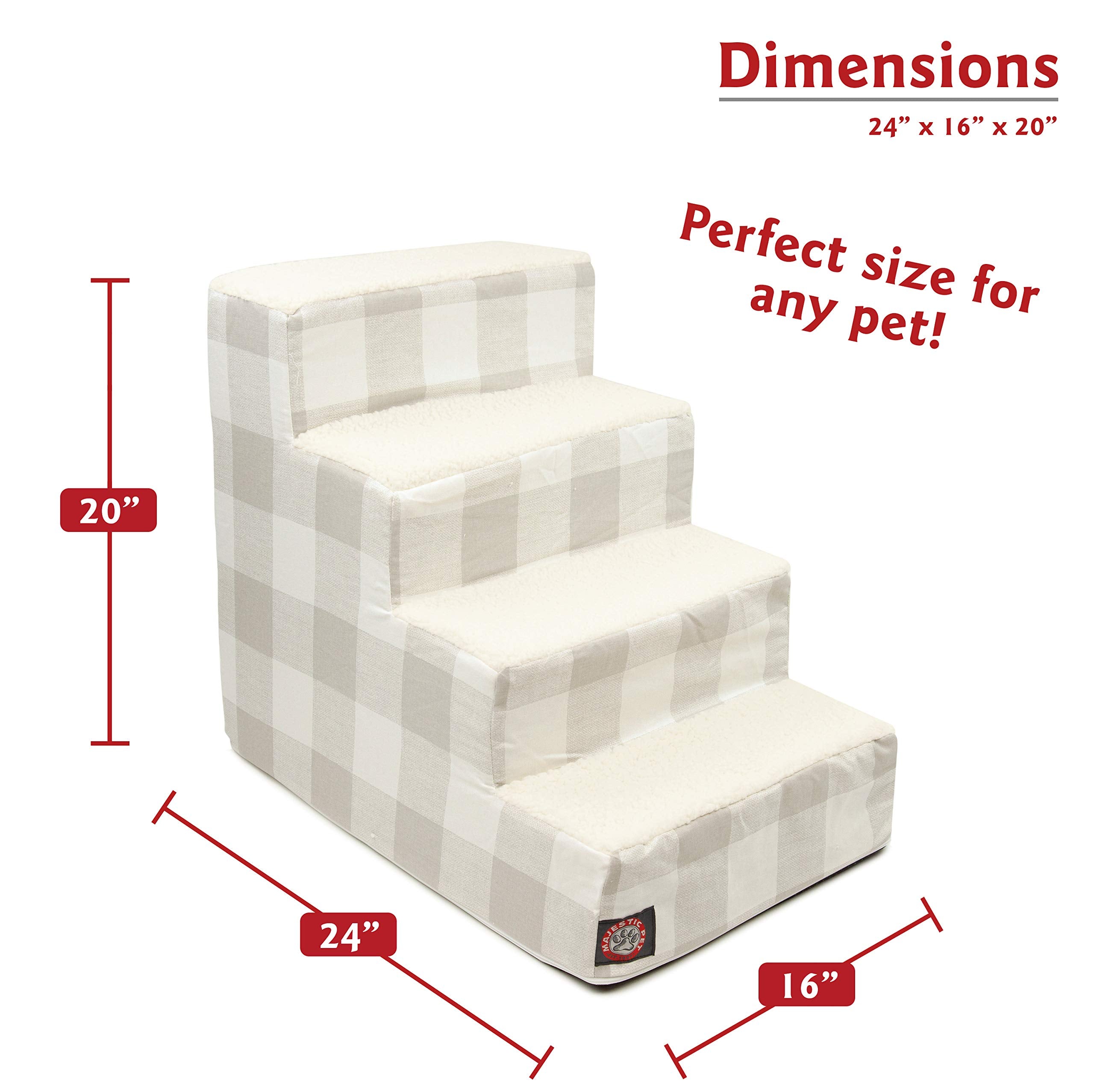 Majestic Pet Portable Pet Stairs | Soft Sherpa Steps Foam Feeling | Steps for Dogs & Cats | Dog & Cat Ramp | Indoor Only | Max W