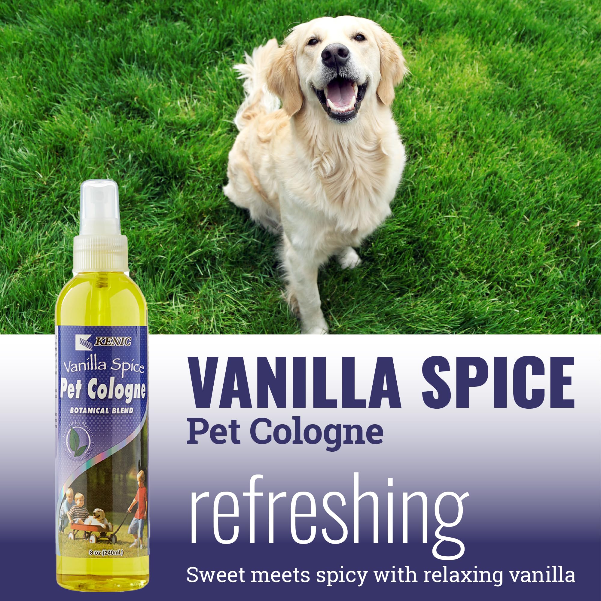 Kenic Vanilla Pet Cologne, Long-Lasting Dog Deodorizing Spray For Freshness & Shine, Ph-Balanced, Odor-Neutralizing & Conditioni