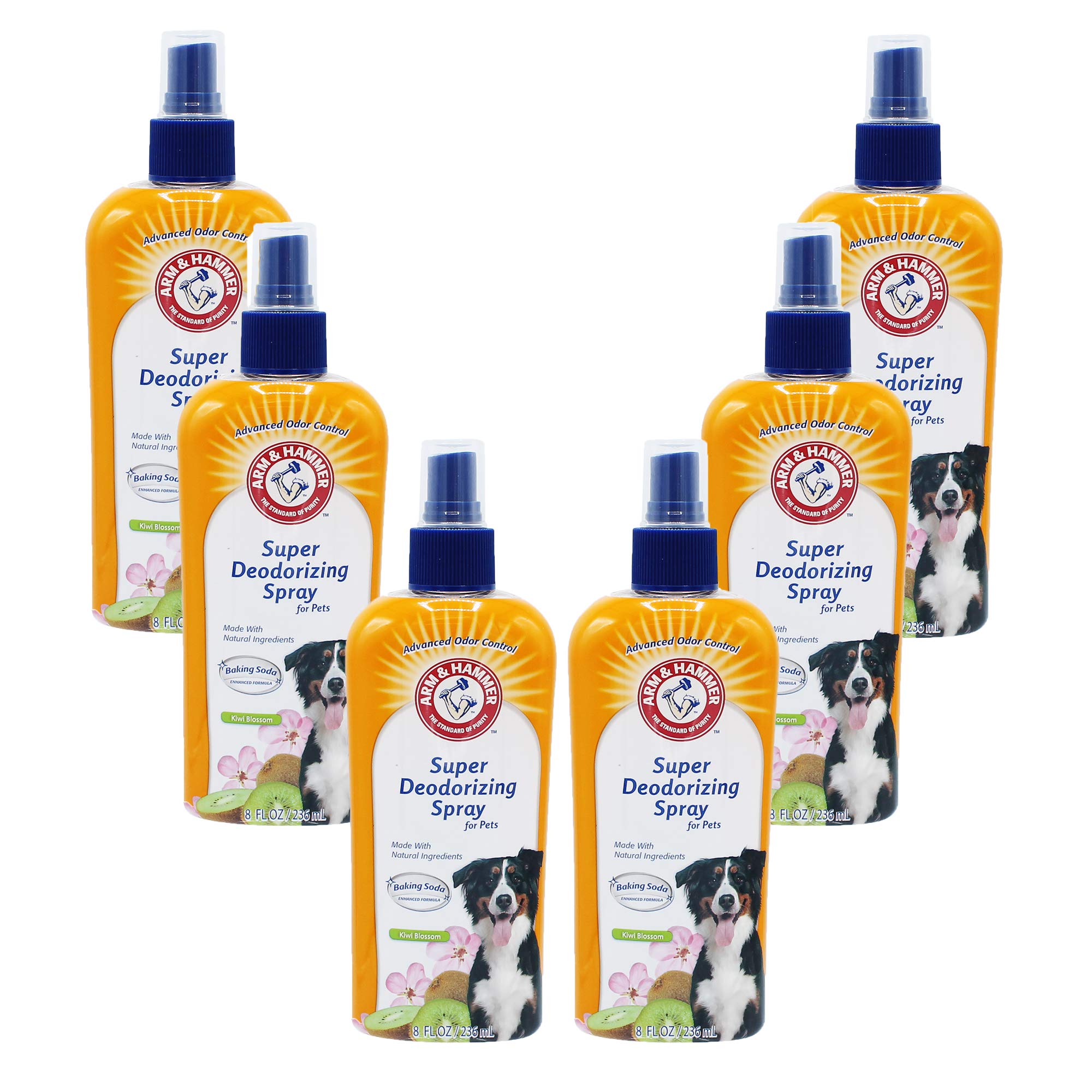 Arm & Hammer Super Deodorizing Spray For Dogs | Best Odor Eliminating Spray For All Dogs & Puppies, Arm & Hammer Baking Soda Enhanced Dog Spray Kiwi Blossom Scent, 8 Oz Dog Spray (6 Pack)