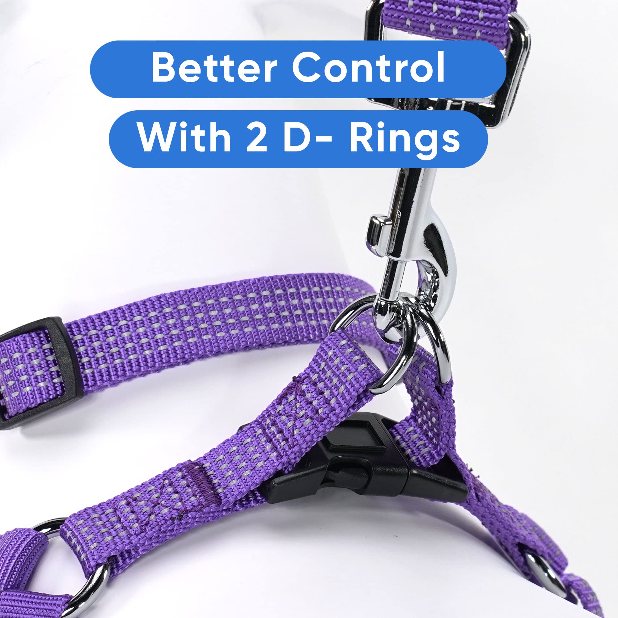 Pawtitas Reflective Step In Dog Harness Or Reflective Vest Harness, Comfort Control, Training Walking Of Your Puppy/Dog Small Dog Harness S Purple Dog Harness