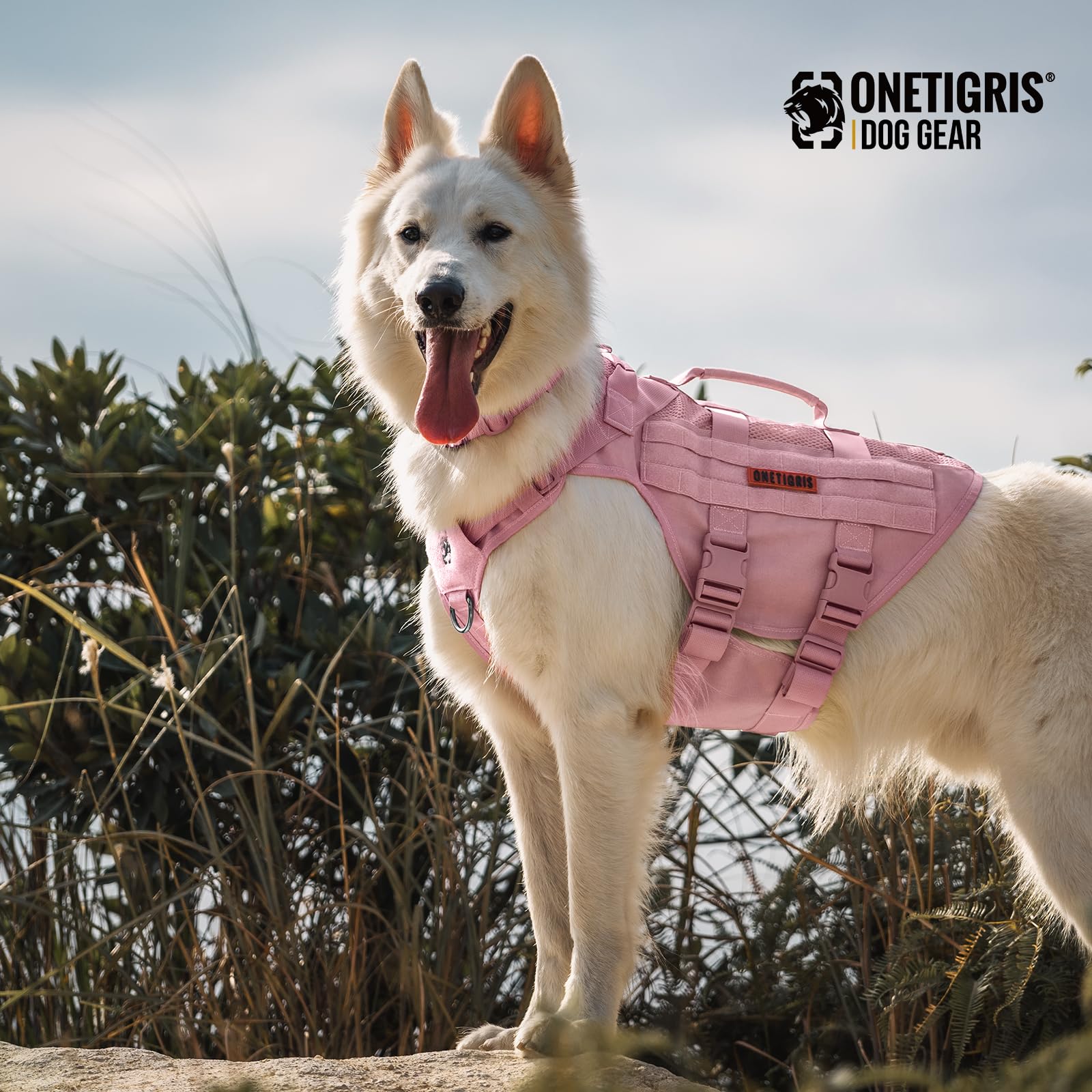Onetigris Tactical Dog Harness For Small Dog, No Pull Vest With Handles, Breathable Military Dog Molle Vests, Harness For Walkin