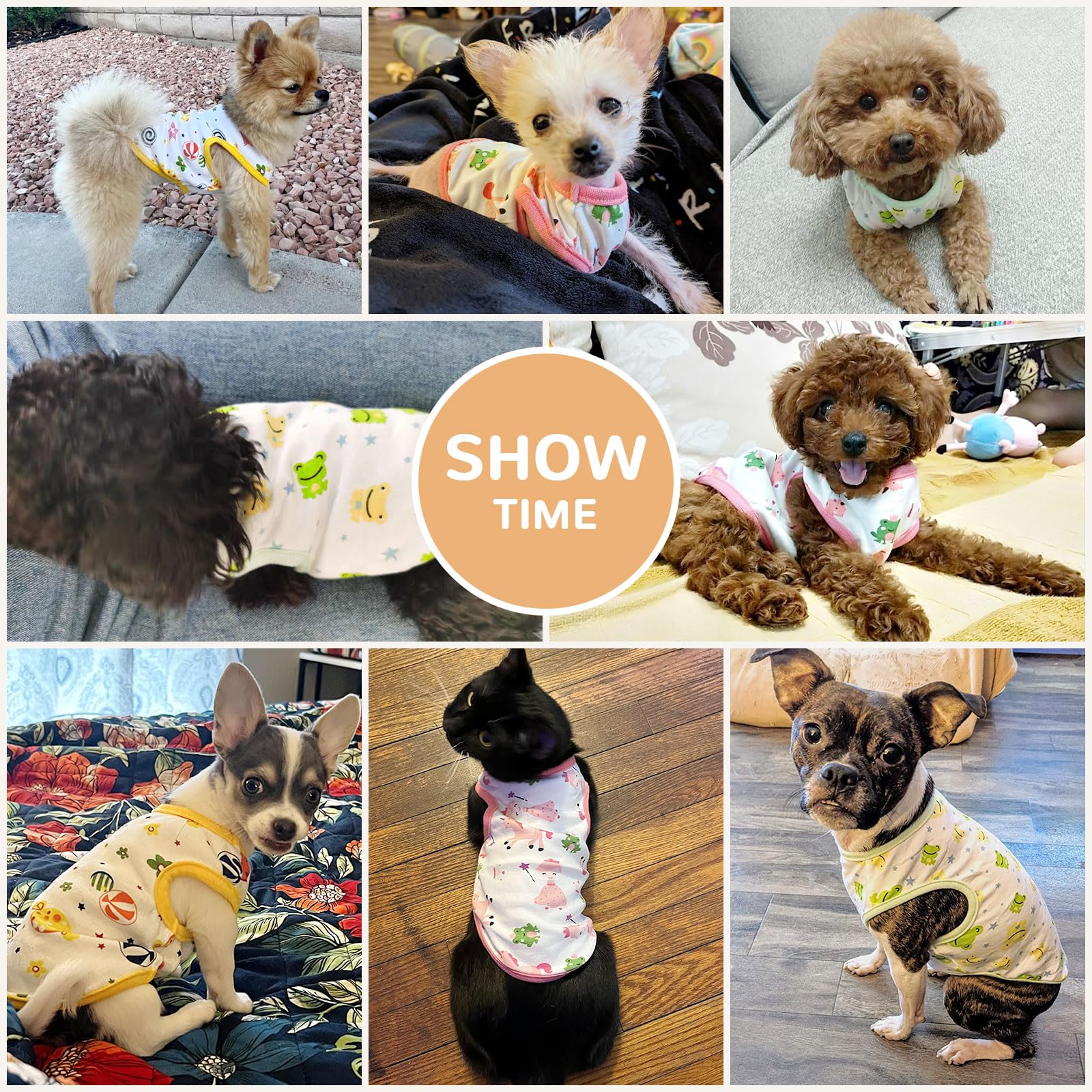 Petcare 3 Pack Premium 95% Cotton Small Dog Shirts Clothes - Soft Cute Puppy Outfits - Comfort Fashion Dog Shirt Vest For Small