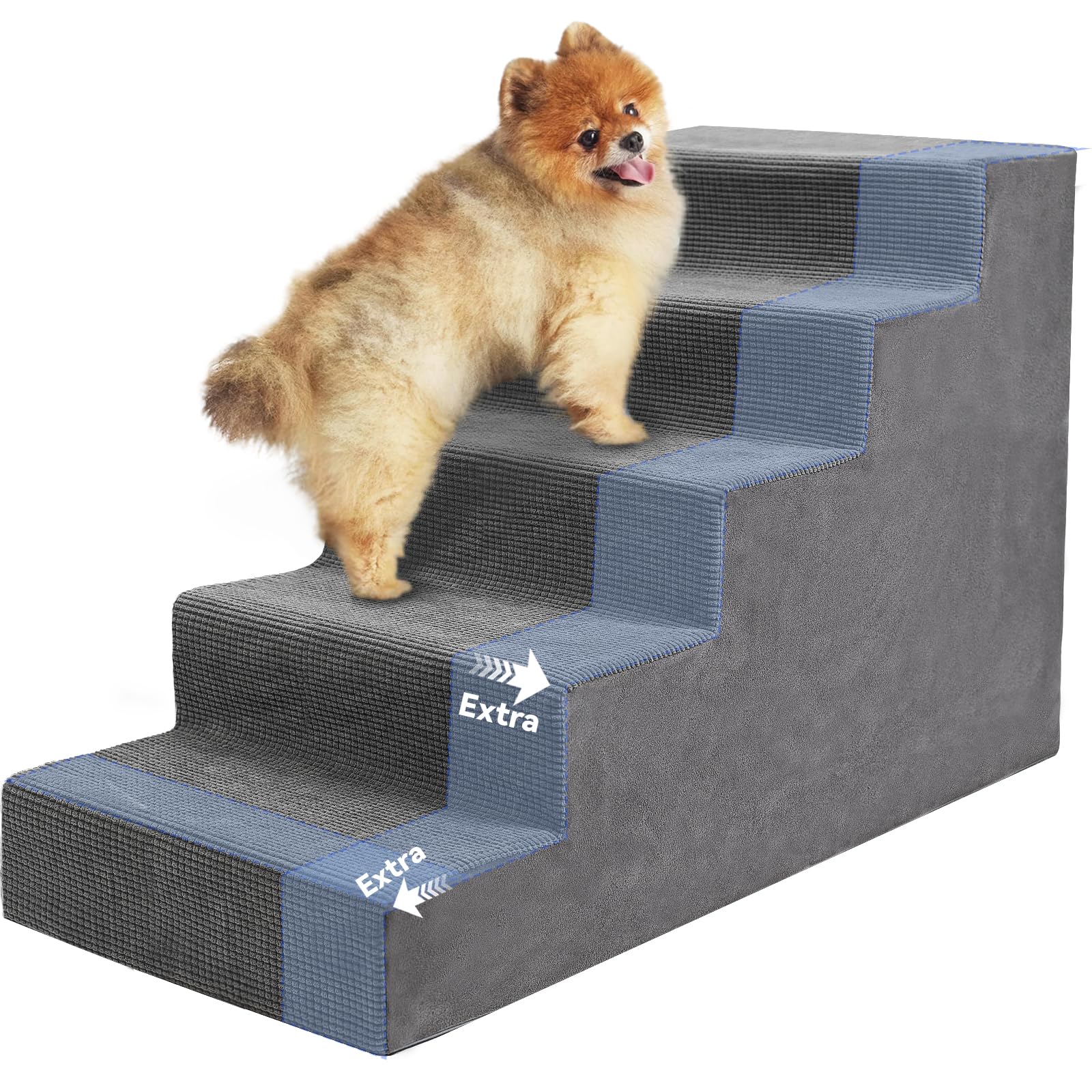 Niubya Dog Stairs For Small Dog And Cats,23   H Non-Slip Bottom Pet Steps For High Beds And Couch,High-Density Foam Pet Stairs G