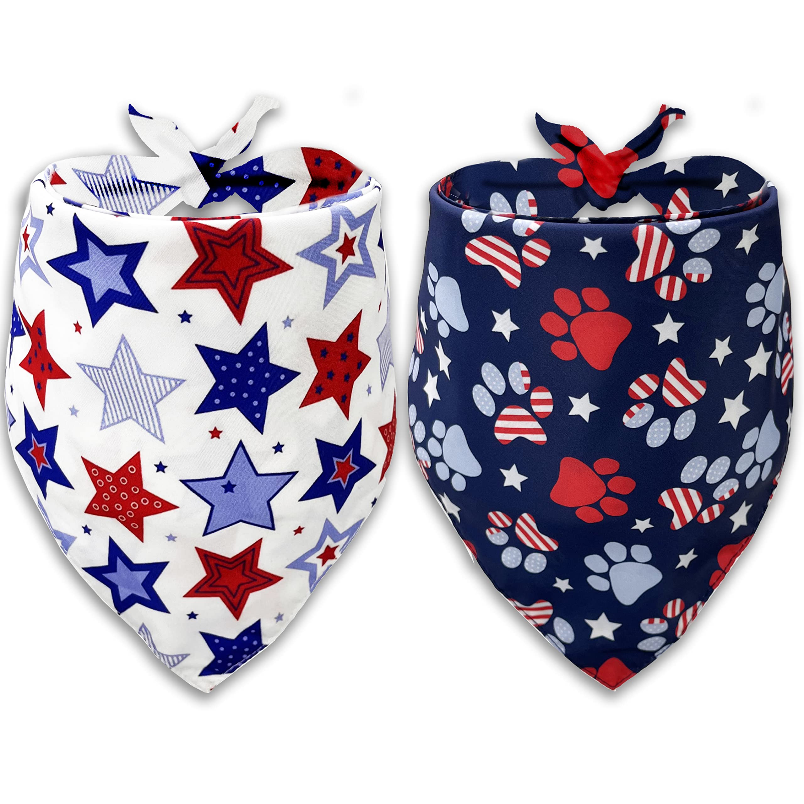 4Th Of July Dog Bandana, American Patriotic Cat Bandana For Large Medium Small Pets Puppies (Large)