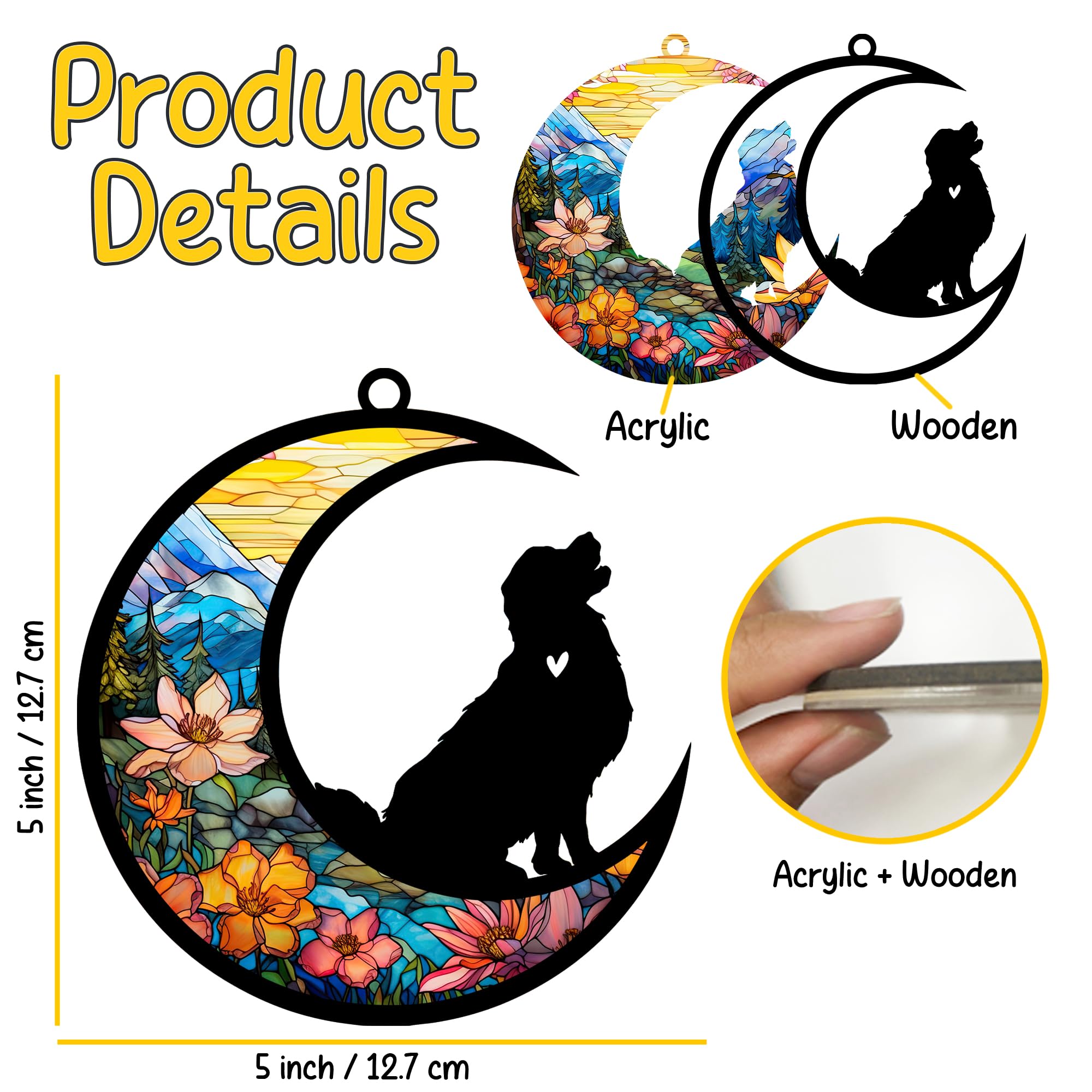 Nethomewoods Golden Retriever Memorial Suncatcher, Personalized Dog Loss Gift With Name & Date, Rainbow Bridge Remembrance For D