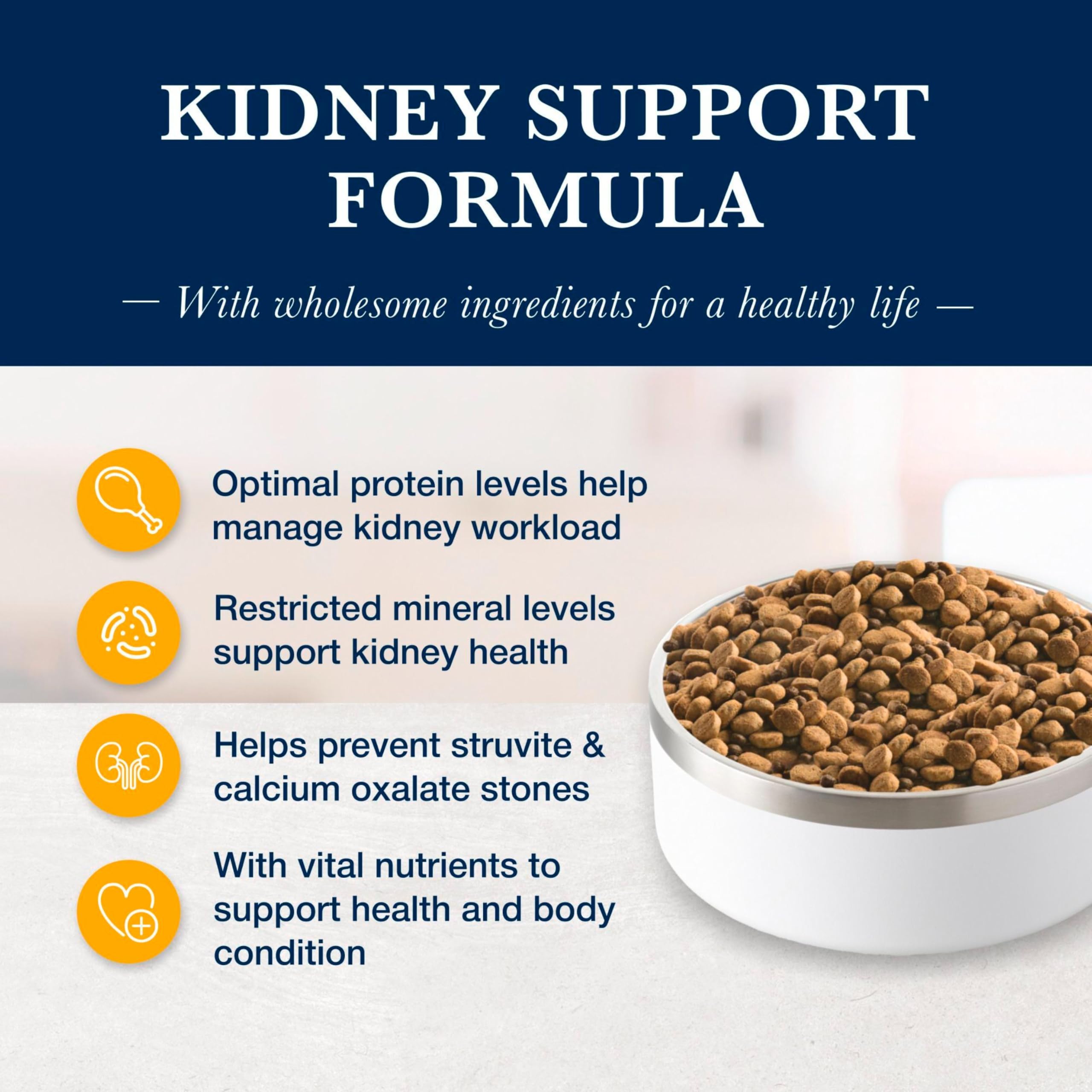 Blue Buffalo Natural Veterinary Diet KS Kidney Support Dry Dog Food, Veterinarian Prescription Required, Chicken, 6-lb Bag