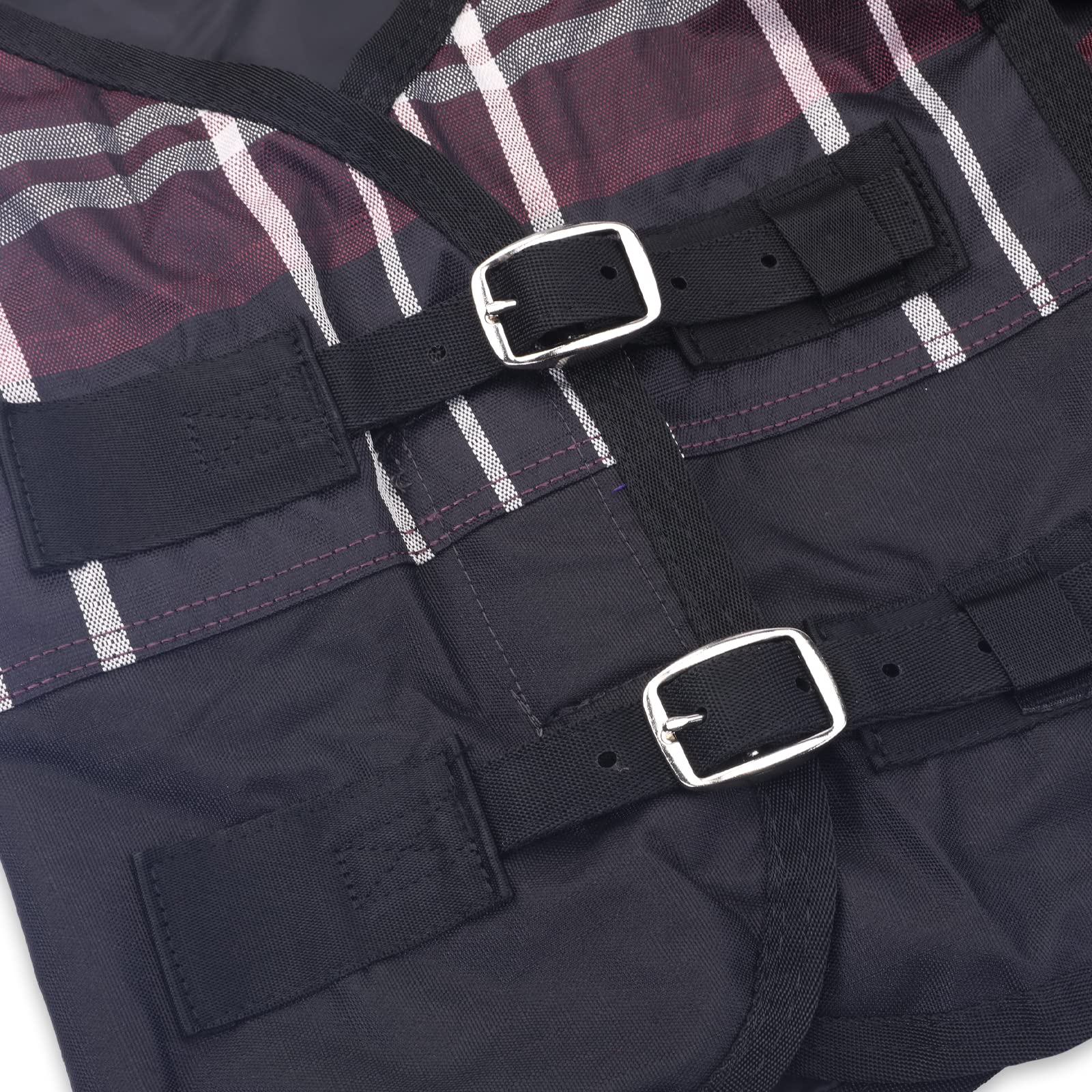 600 Denier Ripstop Poly Waterproof Miniature Horse Sheet, 0G Fill Light Weight Mini Horse Turnout Rain Sheet Redplaid 42