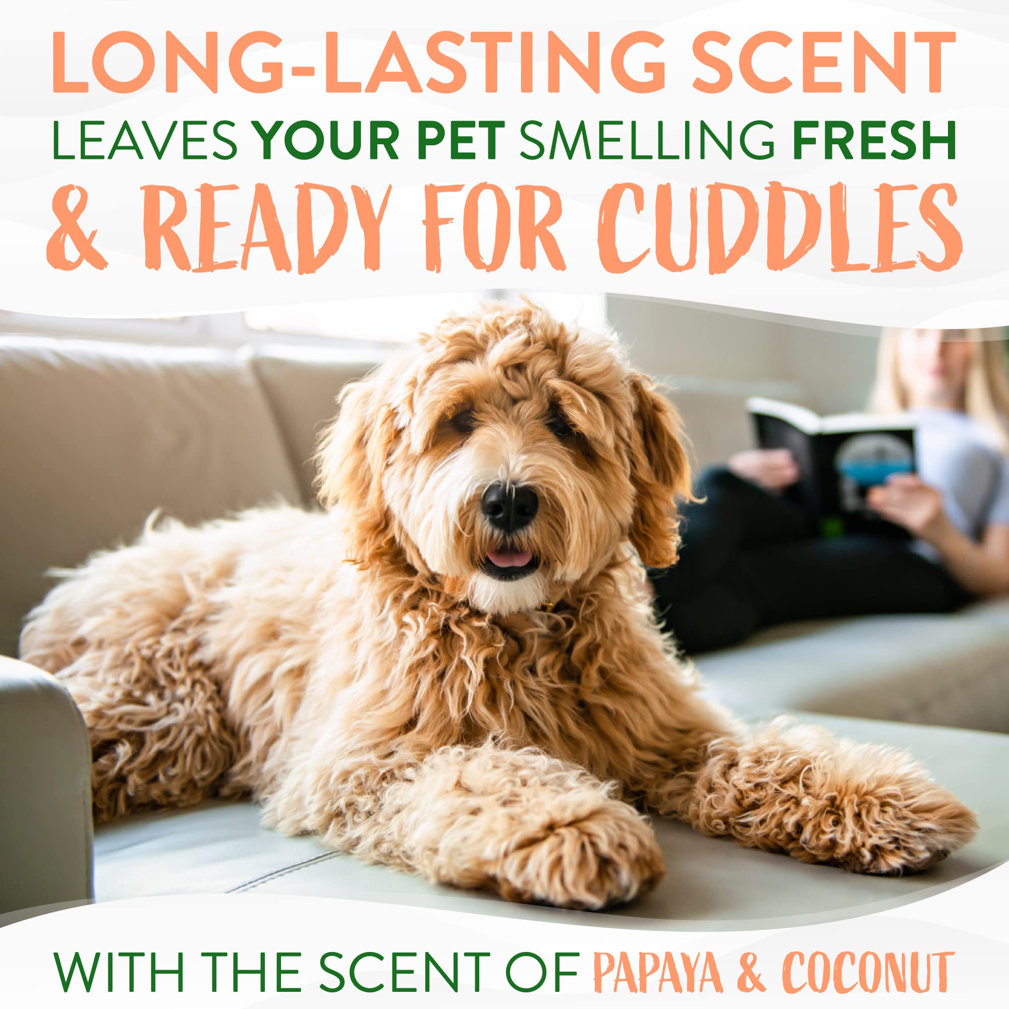 Tropiclean Dog Perfume, Long Lasting Papaya Cologne, Deodorizing Spray For Smelly Dogs, After Bath Detangling Spray With Vitamin