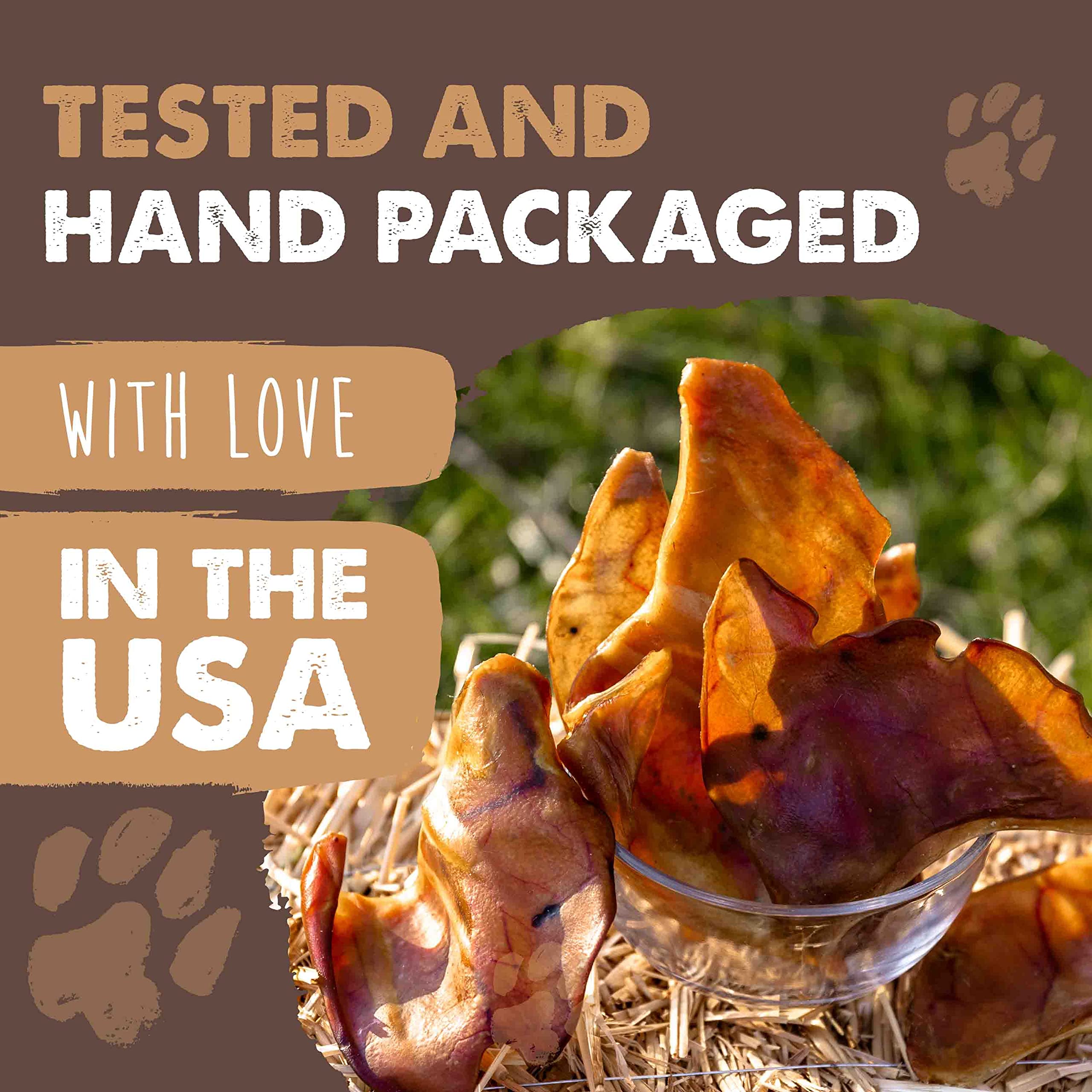 Mighty Paw Full Pig Ears for Dogs | All Natural Treats. Single Ingredient Pet Treat. Better Than Rawhide Dog Snacks for Puppy &