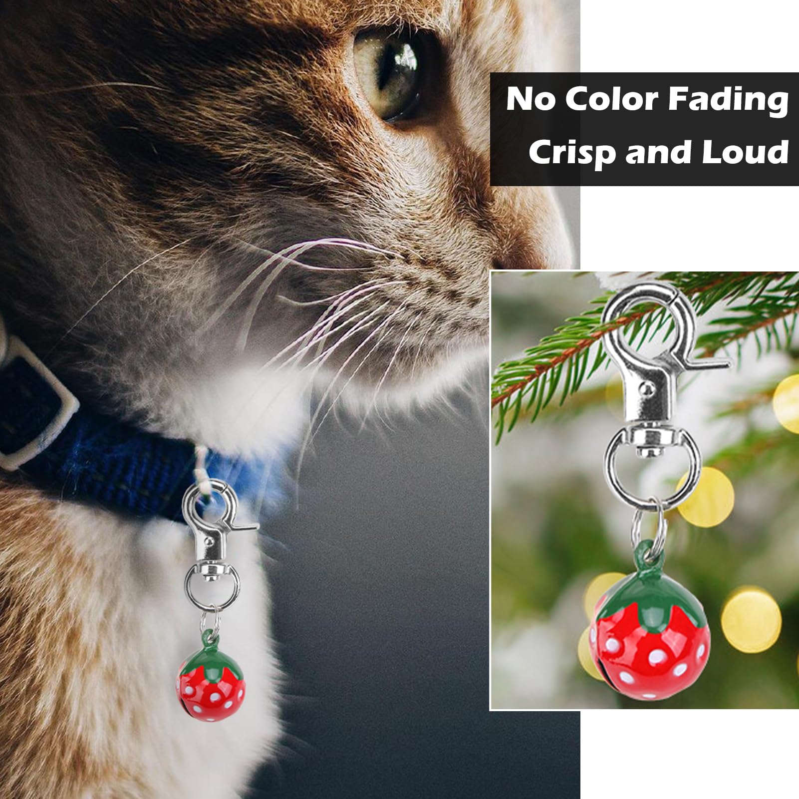 Expawlorer Cat Bell 2 Pack - Pet Collar Accessories Bells Loud With Claw Buckle, Dog Charm Jingle Pendants Jewelry Ornament Stra