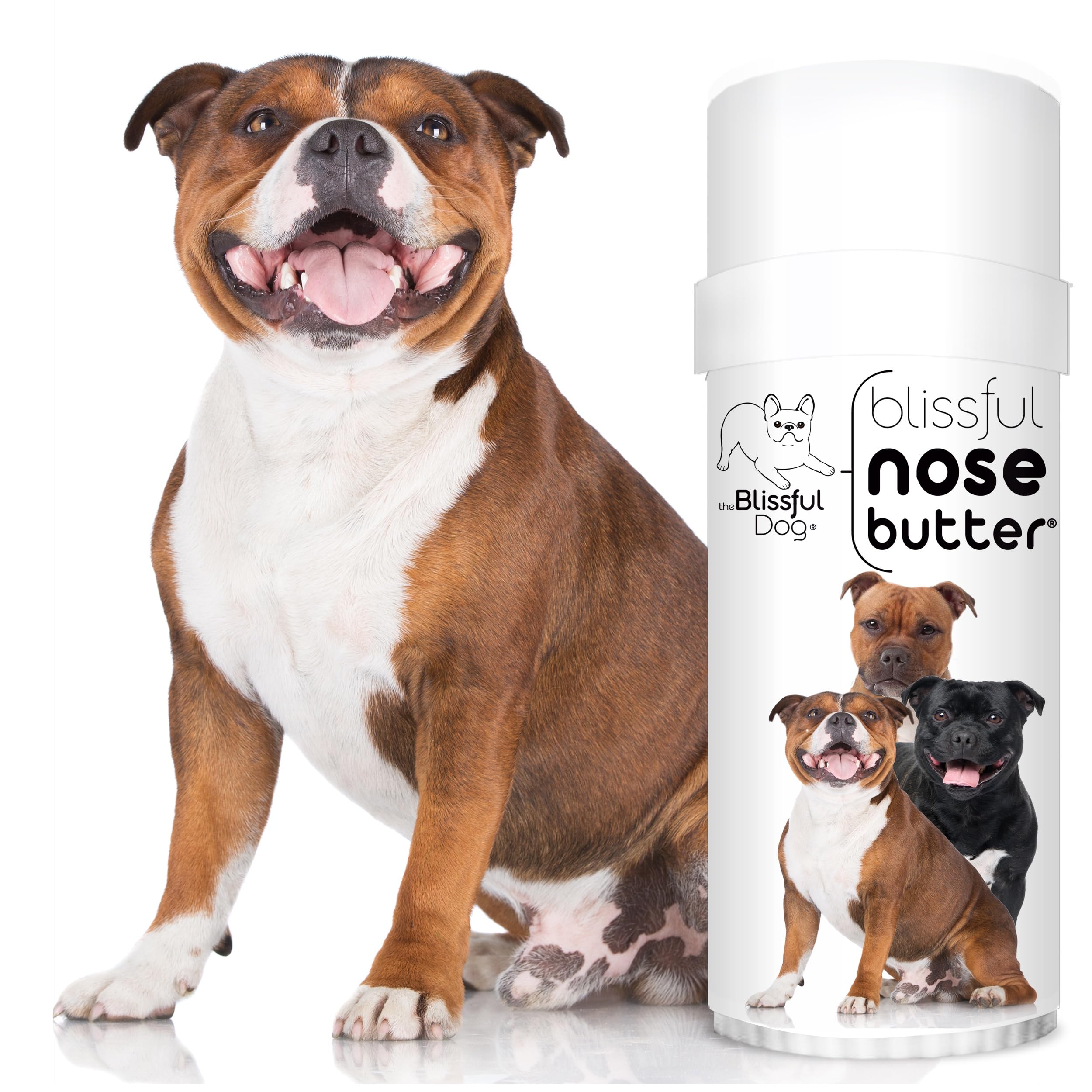 The Blissful Dog Staffordshire Pitbull Terrier Nose Butter, Versatile Dog Nose Balm for Dry Nose, Handcrafted Nose Moisturizer,