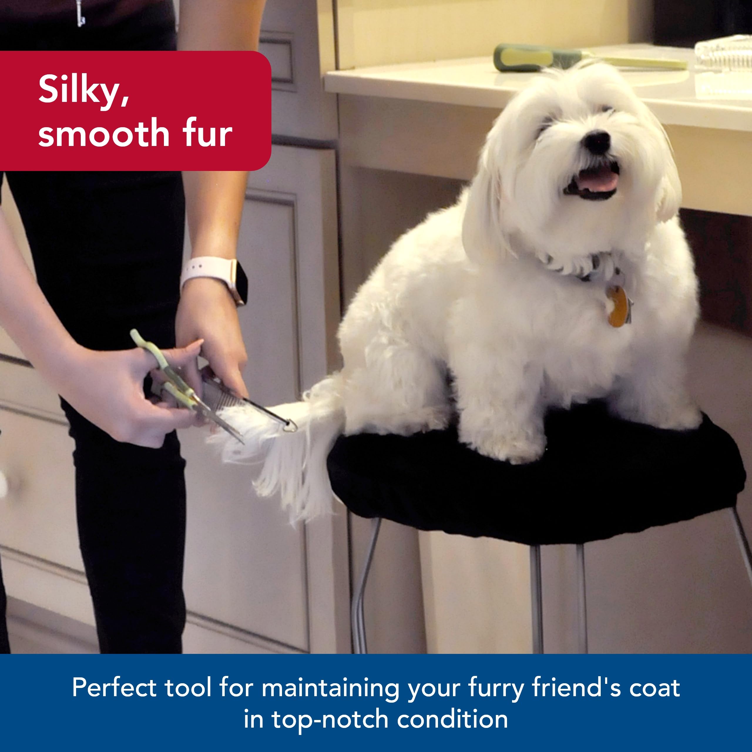 Coastal Pet Safari Dog Grooming Comb For Medium And Coarse Coats - Extra-Long Rotating Teeth - Undercoat Rake For Coarse Coats - 7 1/4'