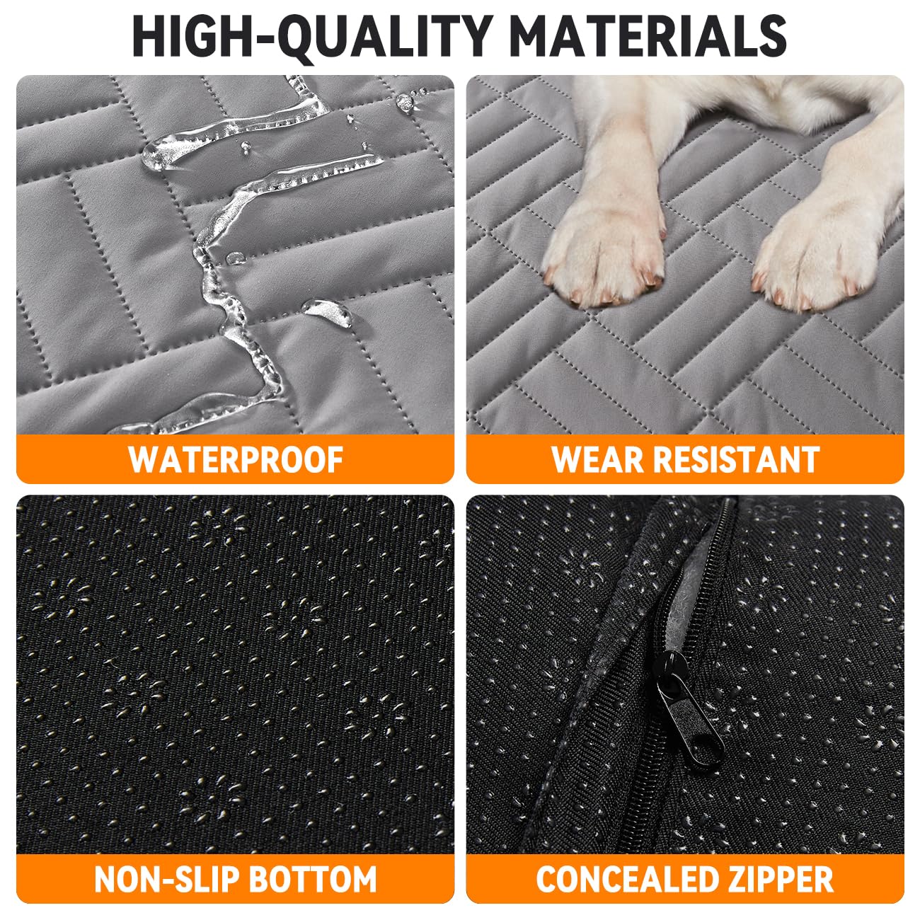 Yjgf Dog Mat For Back Seat Extender For Dogs,Dog Bed For Car,Hard Bottom Seat Cover,Pet Cover For Hammock(Gray, For Truck Back S