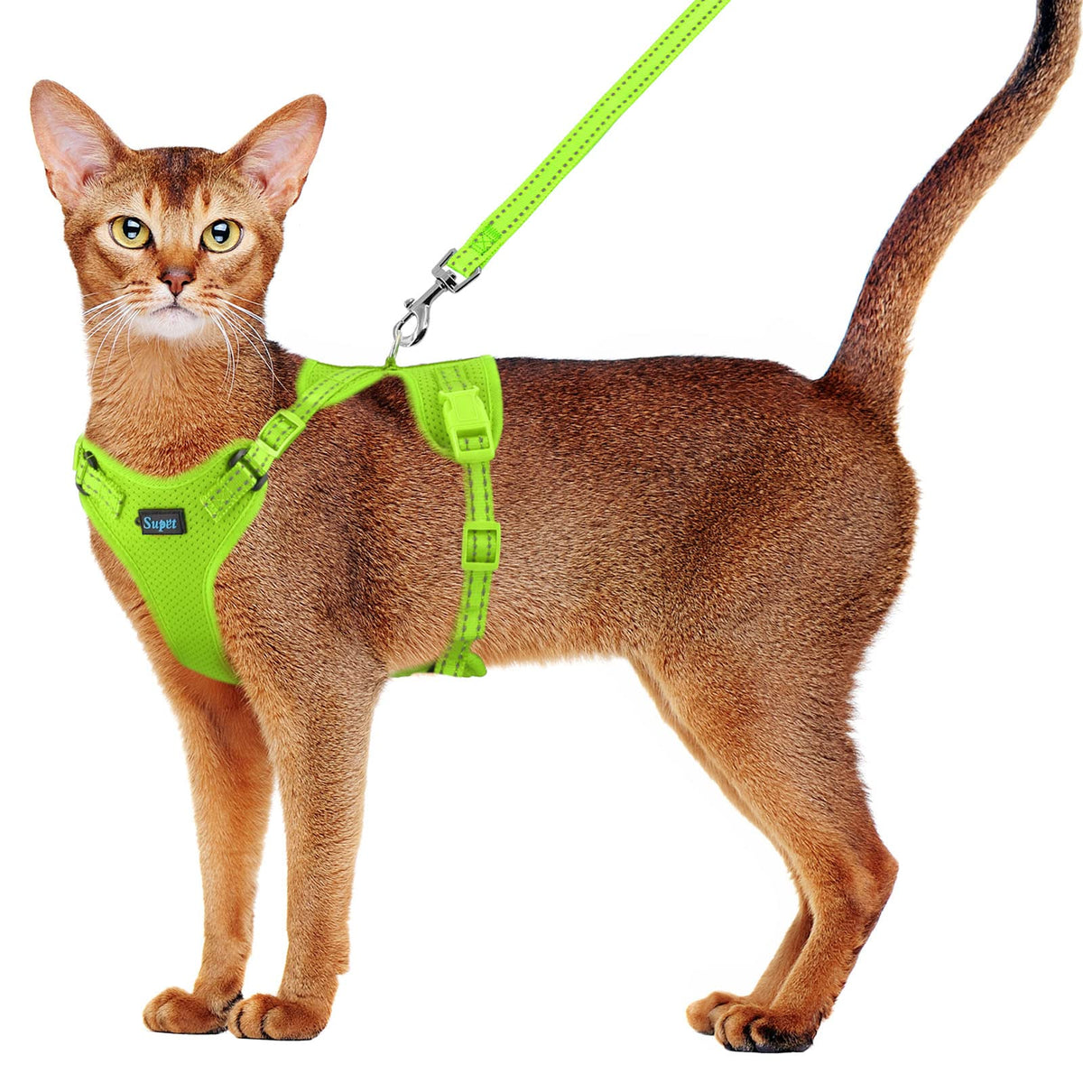 Supet Cat Harness And Leash Set For Small To Large Cats Adjustable Cat Vest Harness With Reflective Trim Universal Cat Leash And