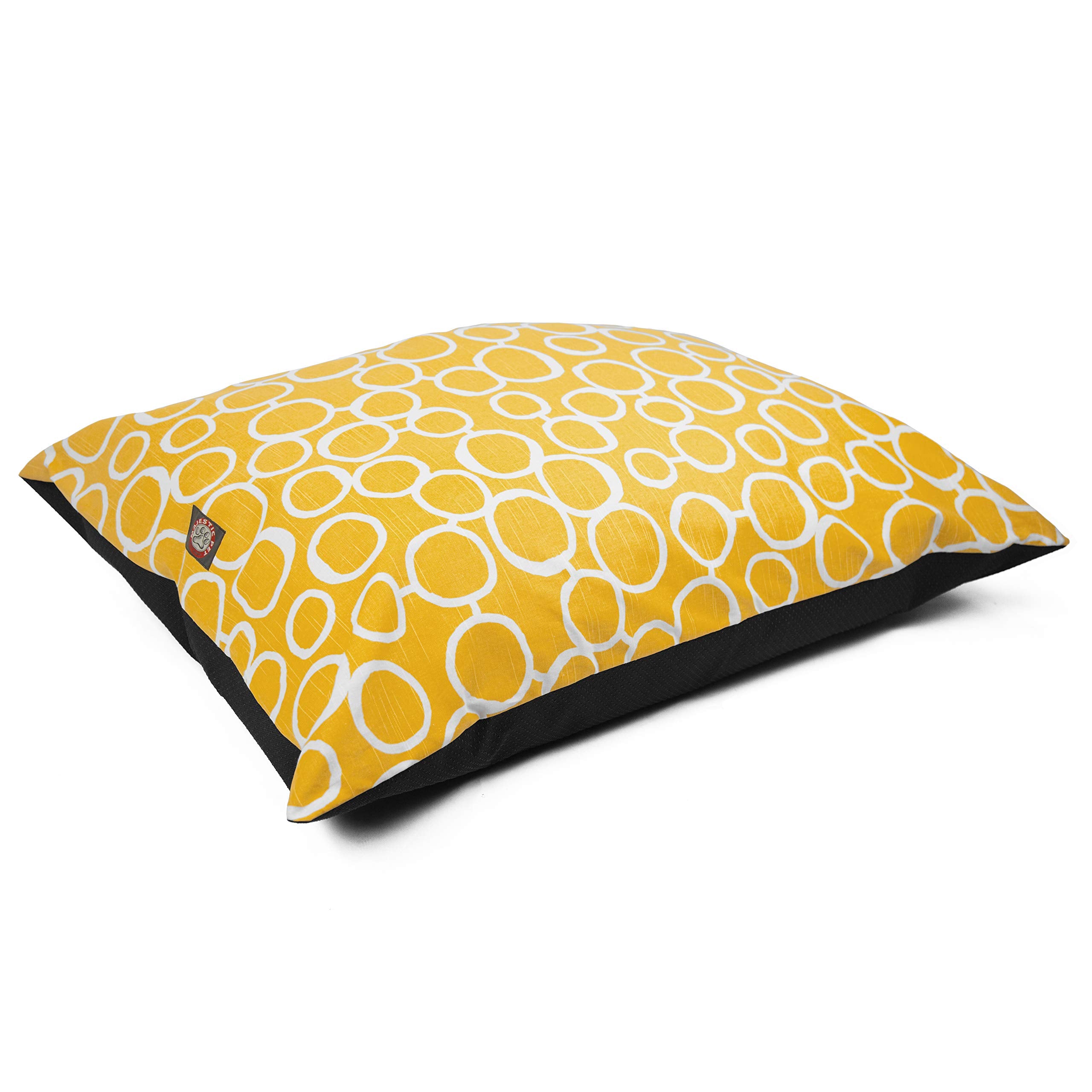 Majestic Pet Rectangle Medium Dog Bed Washable – Non Slip Comfy Pet Bed – Dog Crate Bed Super Value Pillow Dog Bed – Dog Kennel Bed For Sleeping - Dog Bed Medium Breed 35 X 28 Inch – Fusion Yellow