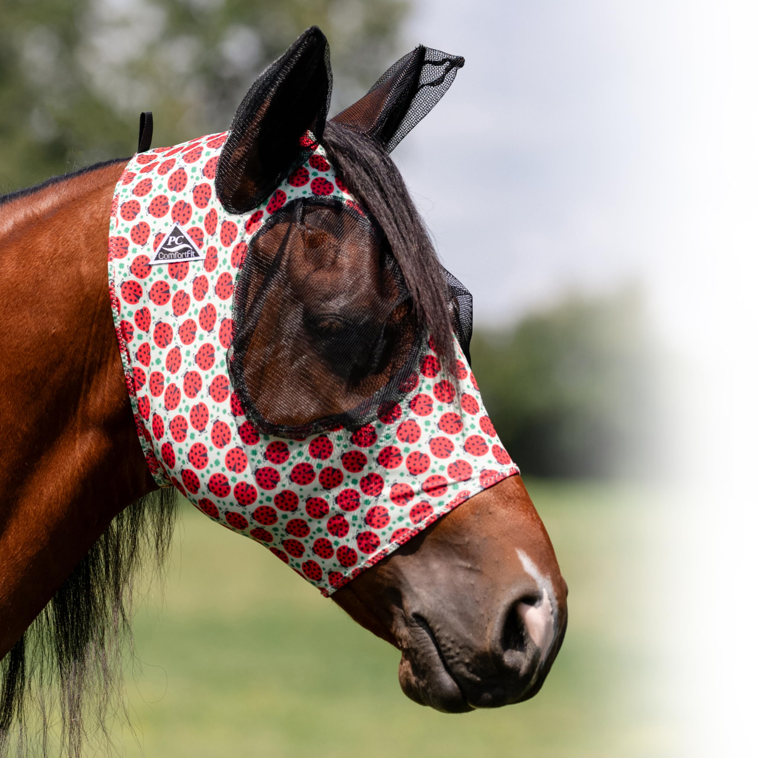 Professionals Choice Comfort-Fit Fly Mask | Smooth, Stretchy Material | Mesh Around The Eyes and Ears Allows for Clear Vision a