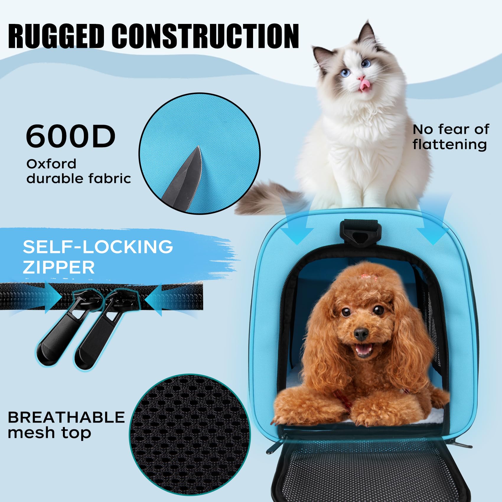 Yipincover Carriers Soft-Sided Pet Carrier Large Carrier For Medium Large Cats Dogs Under 35Lbs,Breathable Ventilated Design,Col