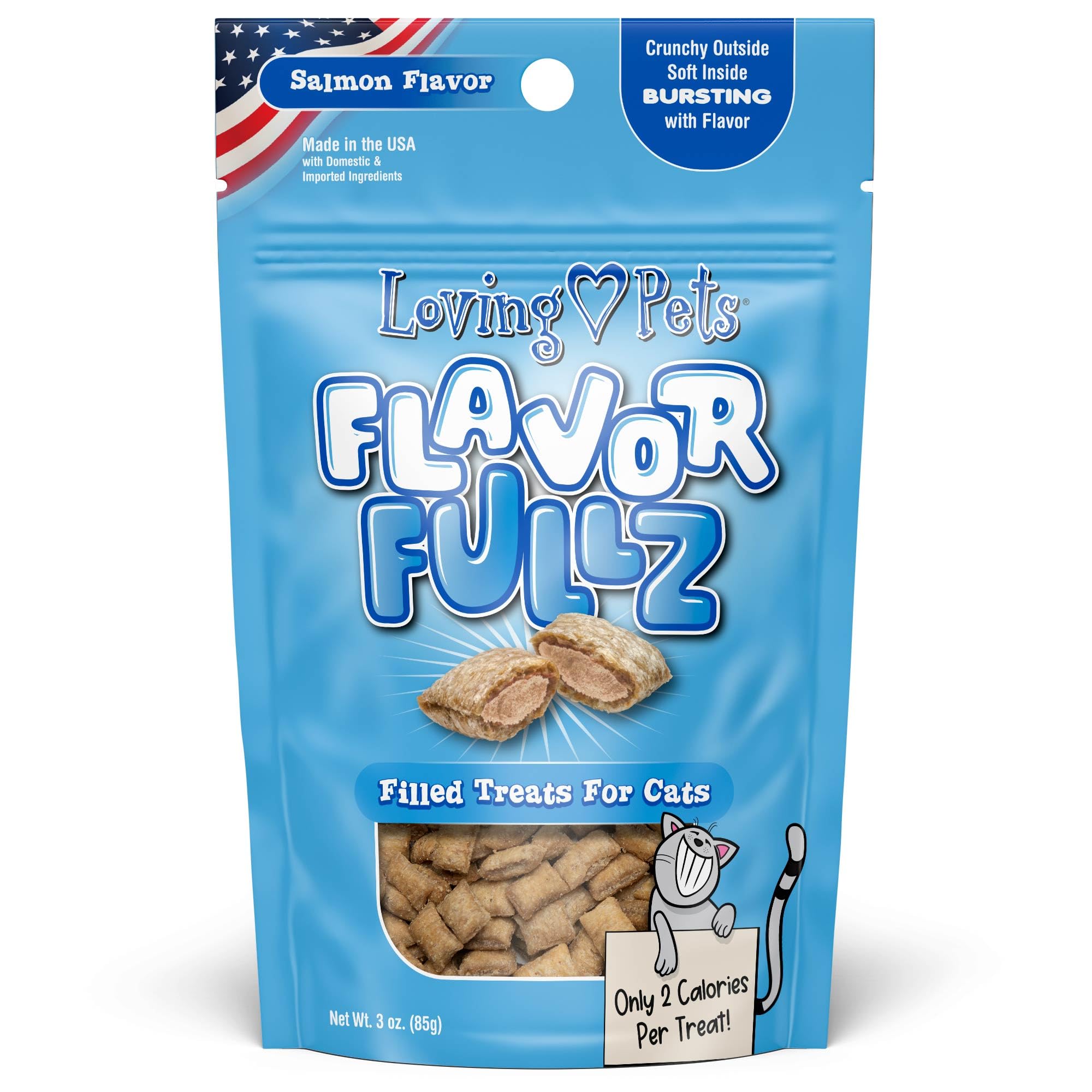 Loving Pets Flavorfullz Filled Treats for Cats, Salmon 3 oz.