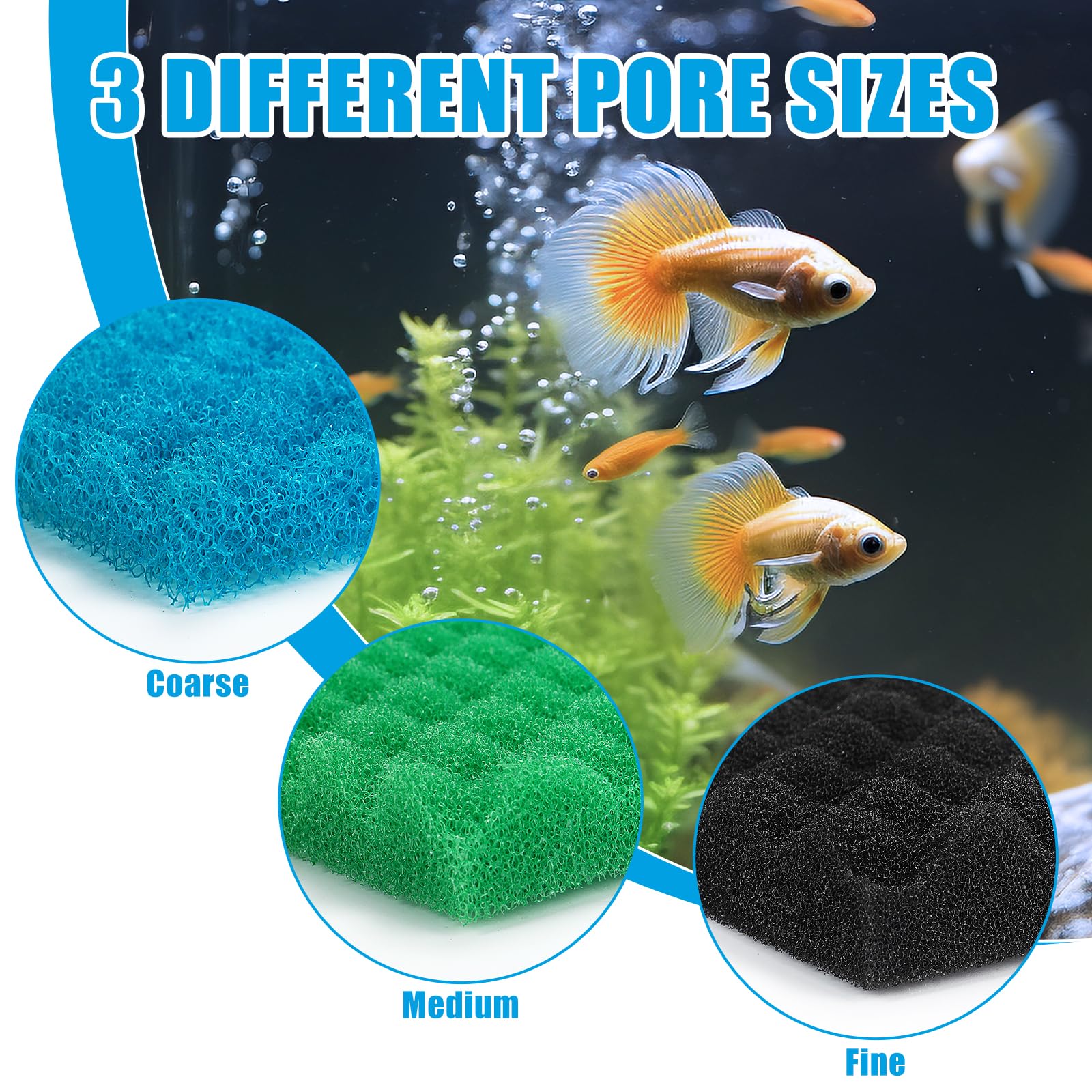 Aquaneat Aquarium Bio Sponge Foam Filter Media Pad Cut-To-Fit For Fish Tank Sump Pond 17' X 11' X 1/2' To 1'