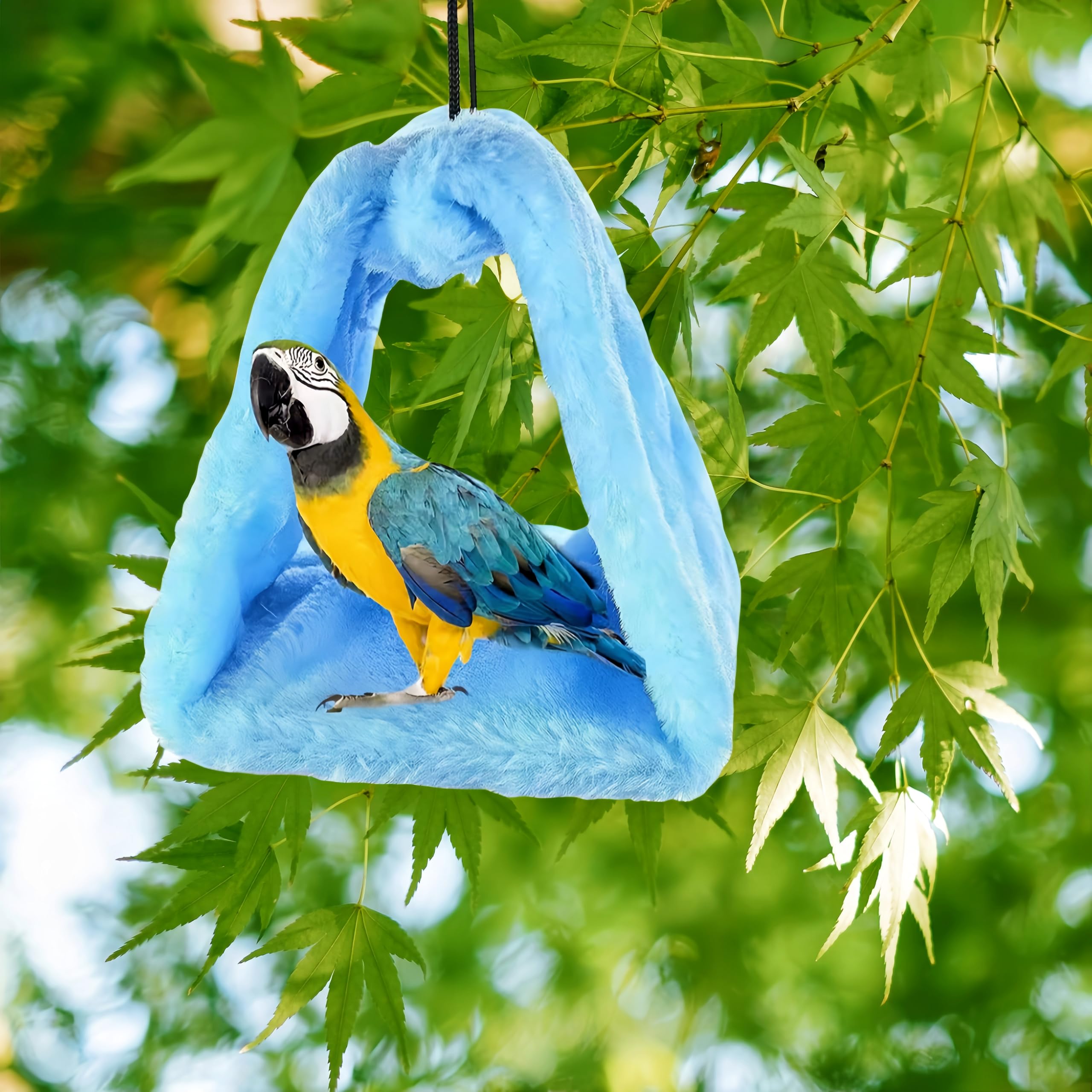 Magnoloran 2 Pack Warm Bird Nest House Bed Hanging Hammock Sleeping Bed Plush Hanging Snuggle Cave Happy Hut For Pet Parrot Cockatiel Cockatoo Parakeet Conure African Grey Macaw (Blue&Pink)
