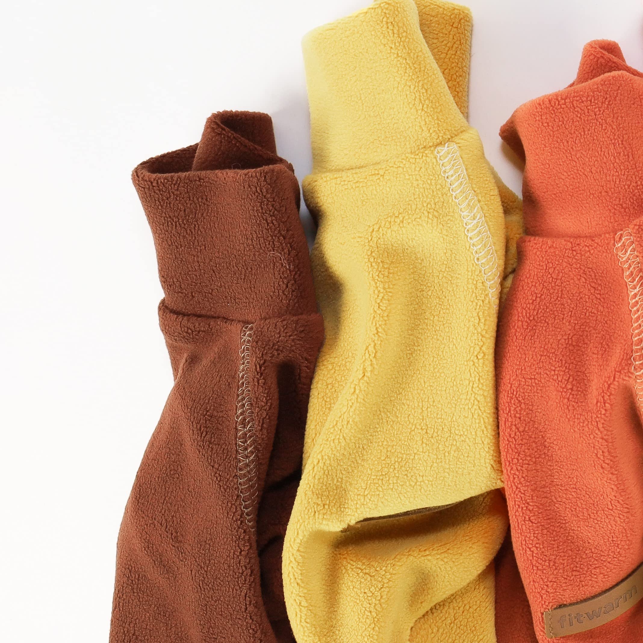 Fitwarm 3 Pack Classic Fleece Dog Sweater, Turtleneck Dog Sweatshirt, Dog Winter Clothes For Small Dogs Boy Girl, Pet Pullover Jumper, Cat Apparel, Orange, Yellow, Coffee, Large