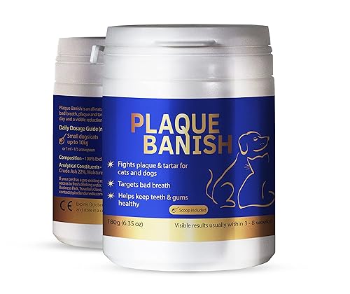 Plaque Banish 100% Natural Plaque Off & Tartar Remover For Dogs & Cats | Freshen Breath For Dogs & Cats | 6.3oz (180g) | Support