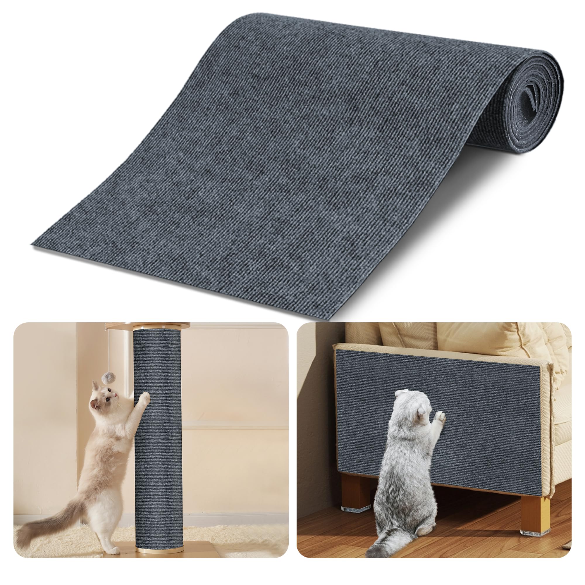 Cat Scratchers Mat 10Pack,39.3''X15.7''Cat Scratching Mat Self-Adhesive Carpet Mat Trimmable,Cat Wall Shelves Cat Scratching Pos